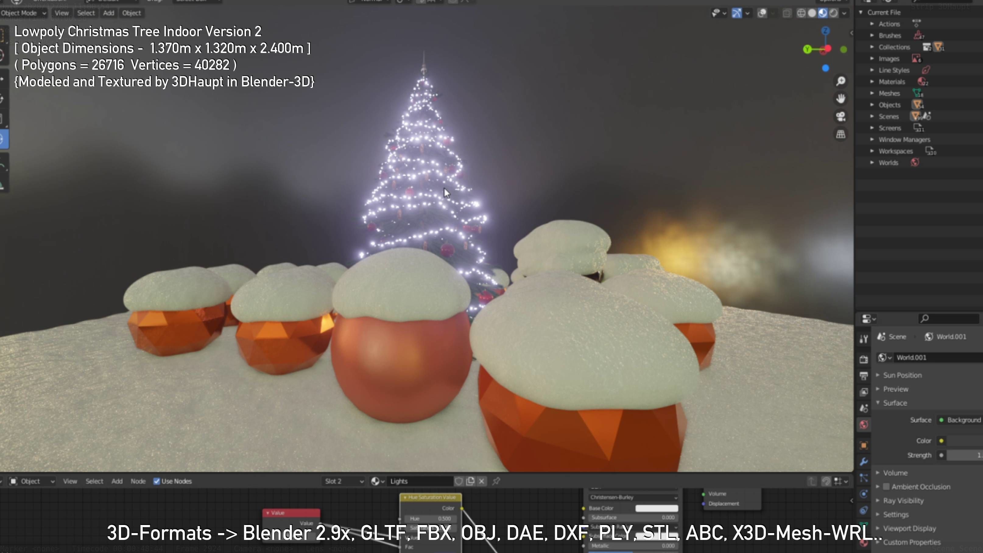 Lowpoly Christmas Tree Indoor Version Low-poly 3D model_61