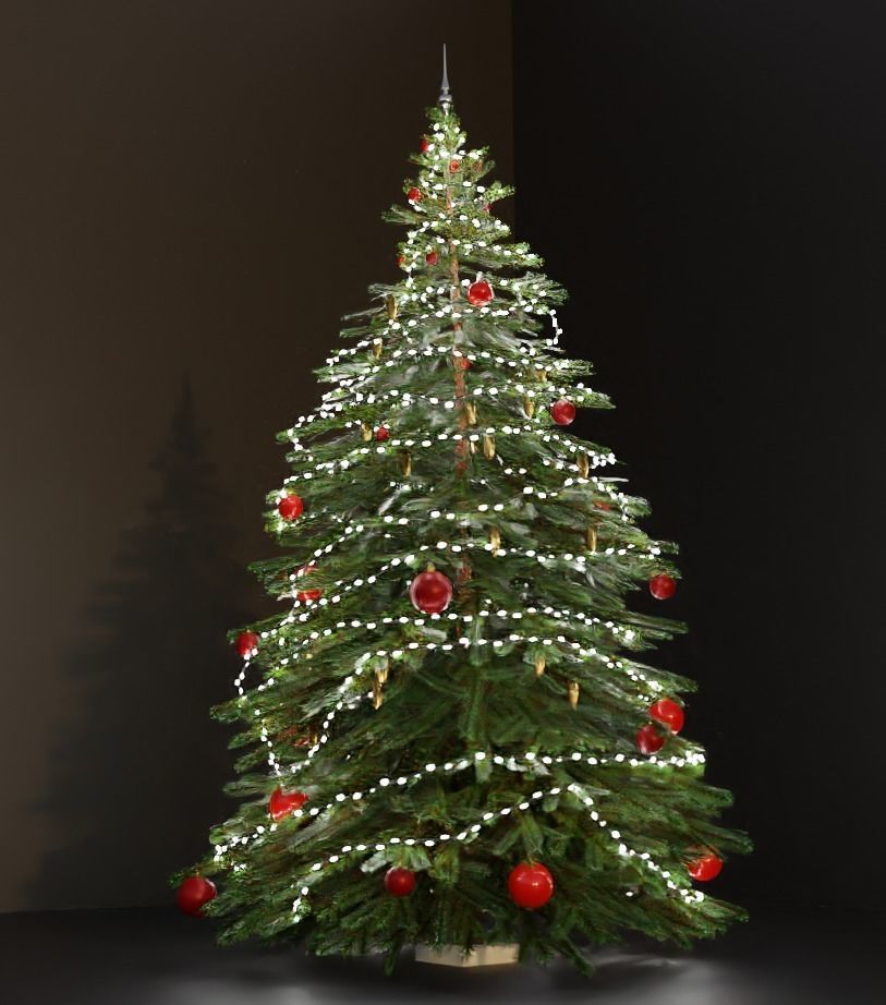 Lowpoly Christmas Tree Indoor Version Low-poly 3D model_10