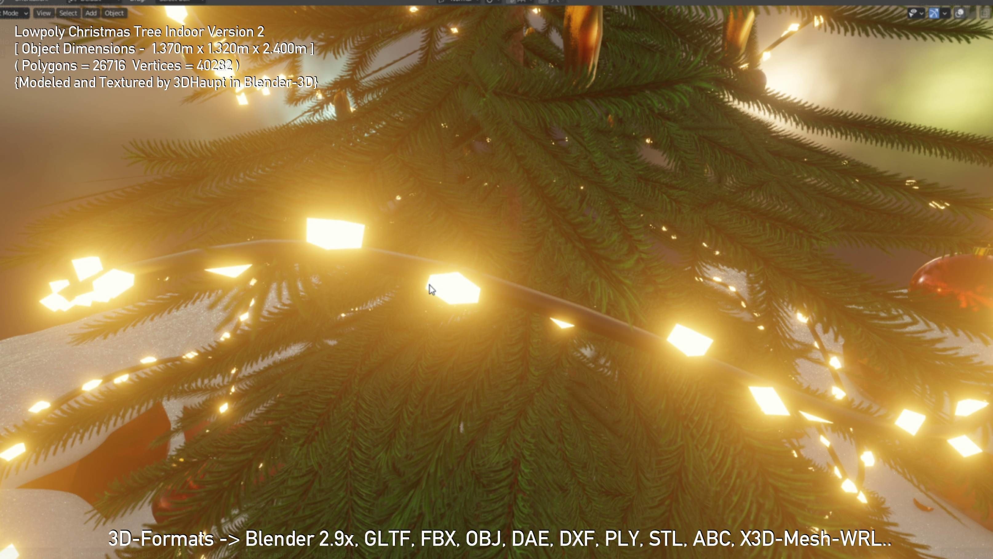 Lowpoly Christmas Tree Indoor Version Low-poly 3D model_74