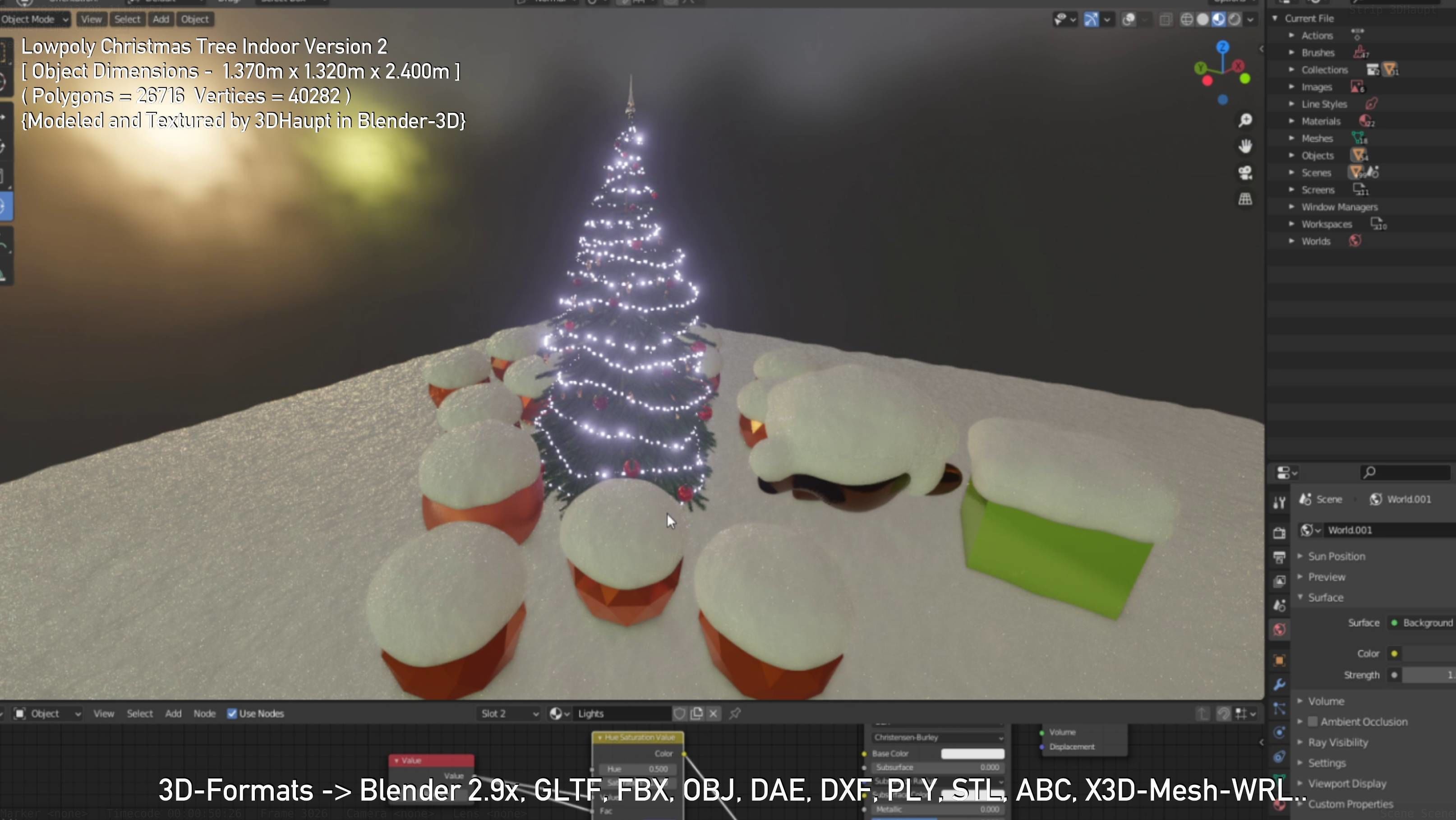 Lowpoly Christmas Tree Indoor Version Low-poly 3D model_65