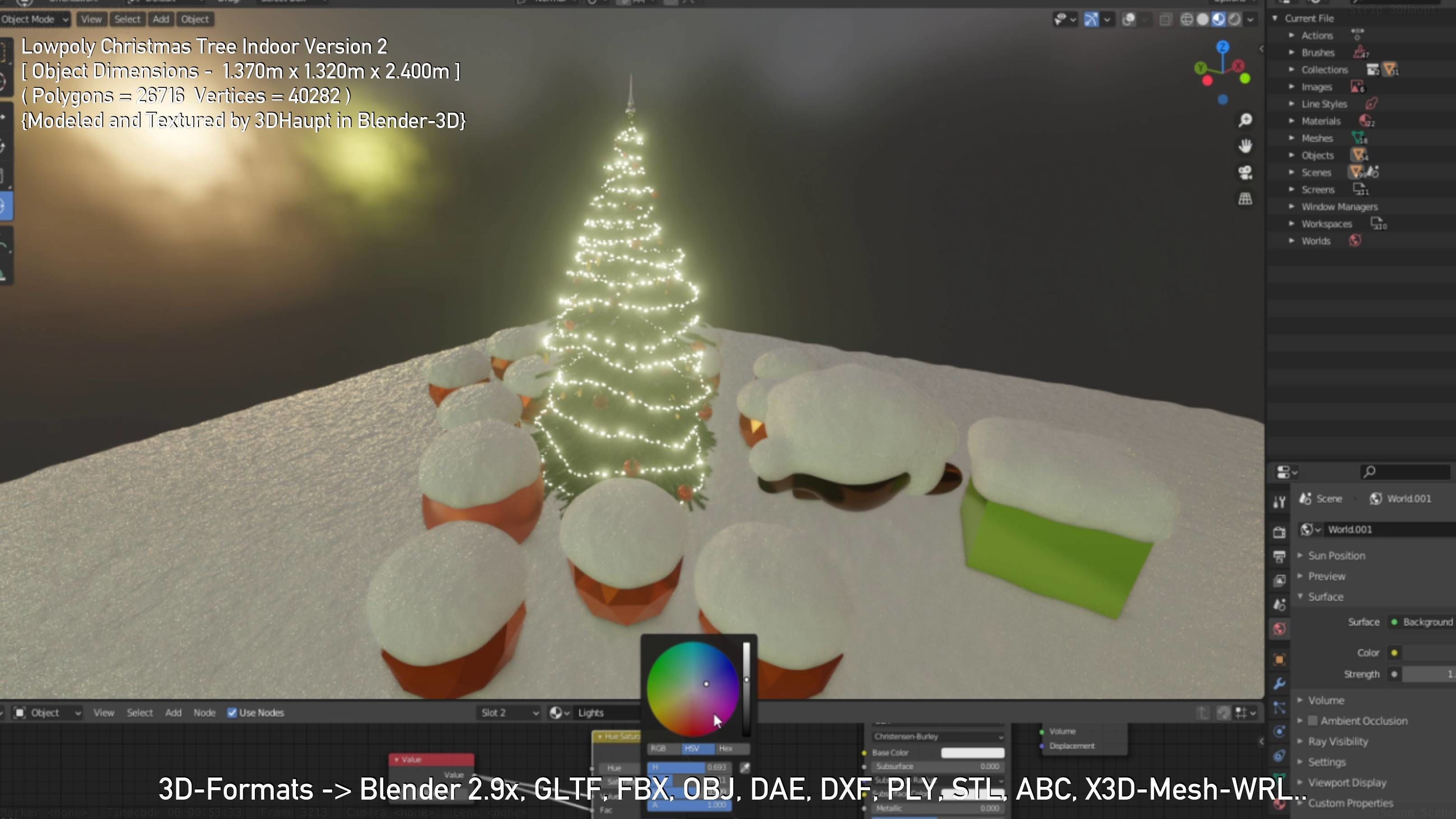 Lowpoly Christmas Tree Indoor Version Low-poly 3D model_75