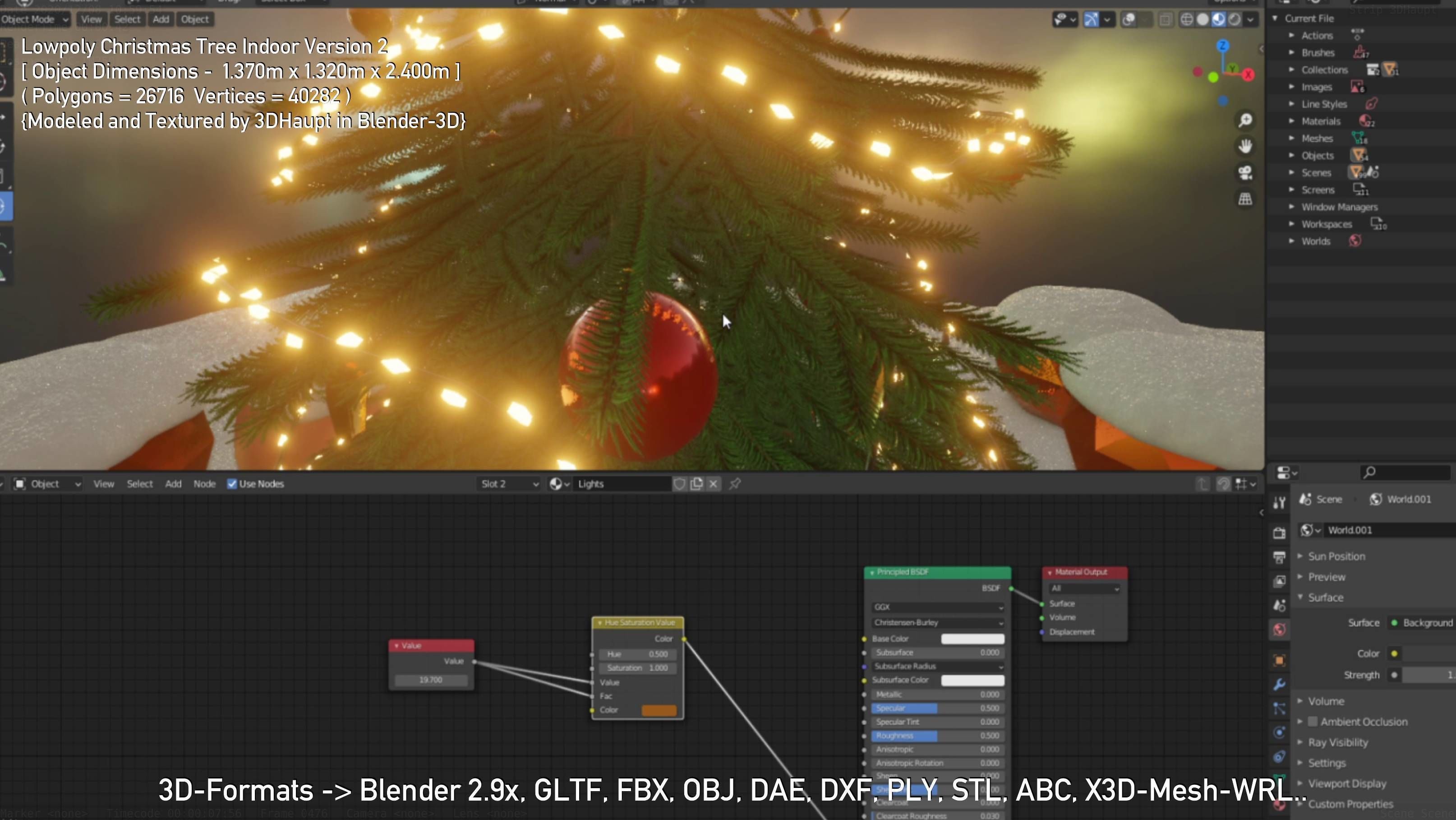Lowpoly Christmas Tree Indoor Version Low-poly 3D model_72