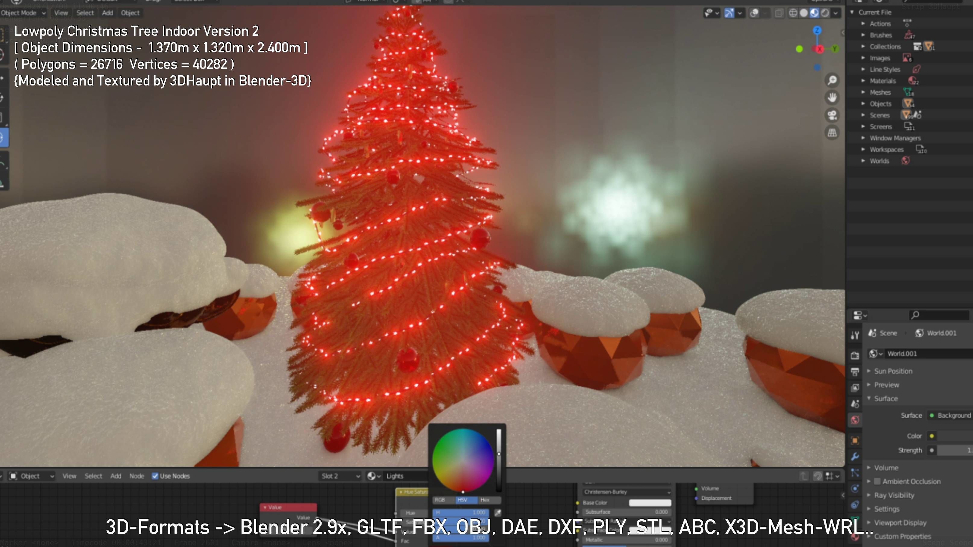 Lowpoly Christmas Tree Indoor Version Low-poly 3D model_32
