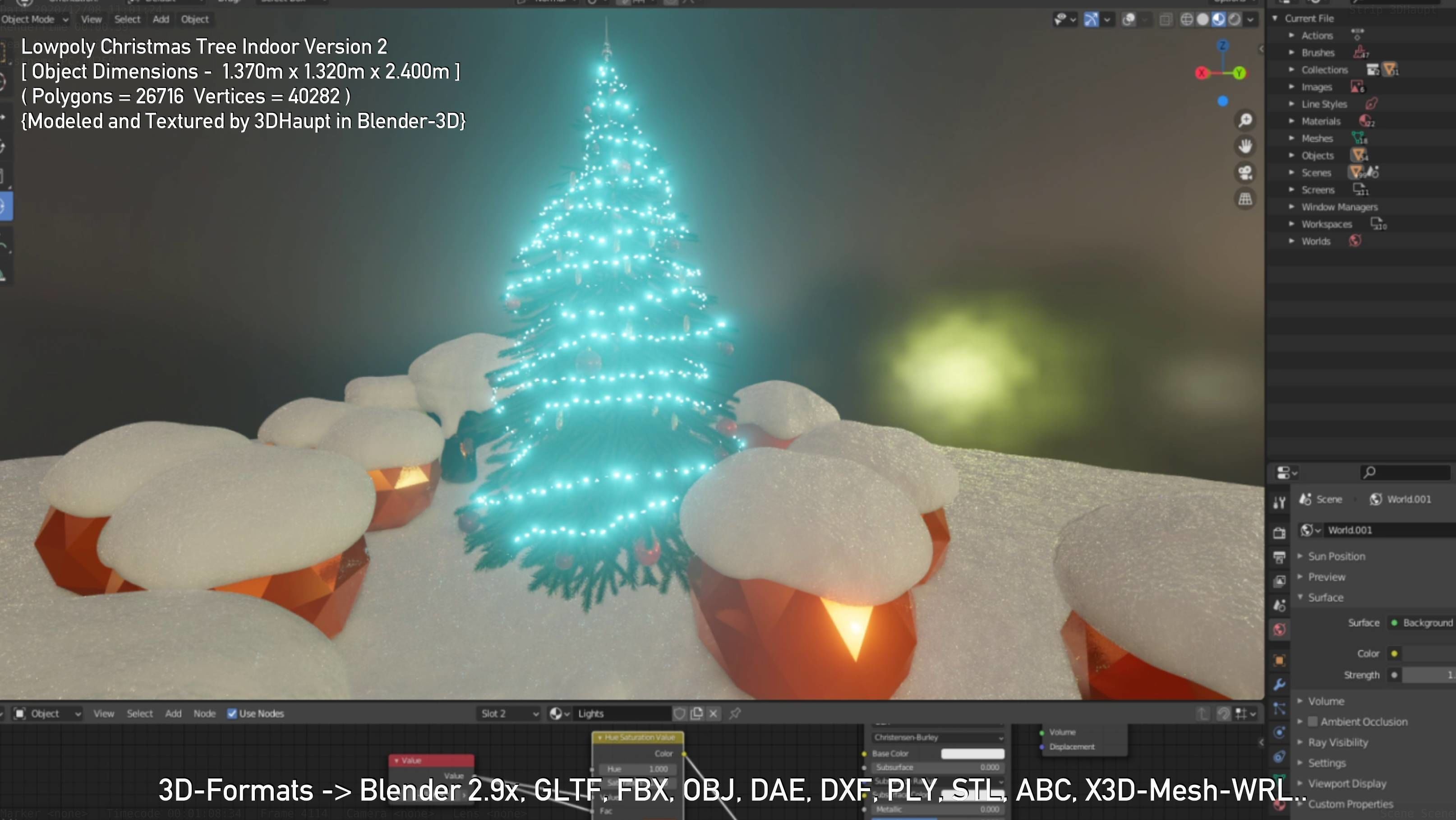 Lowpoly Christmas Tree Indoor Version Low-poly 3D model_116