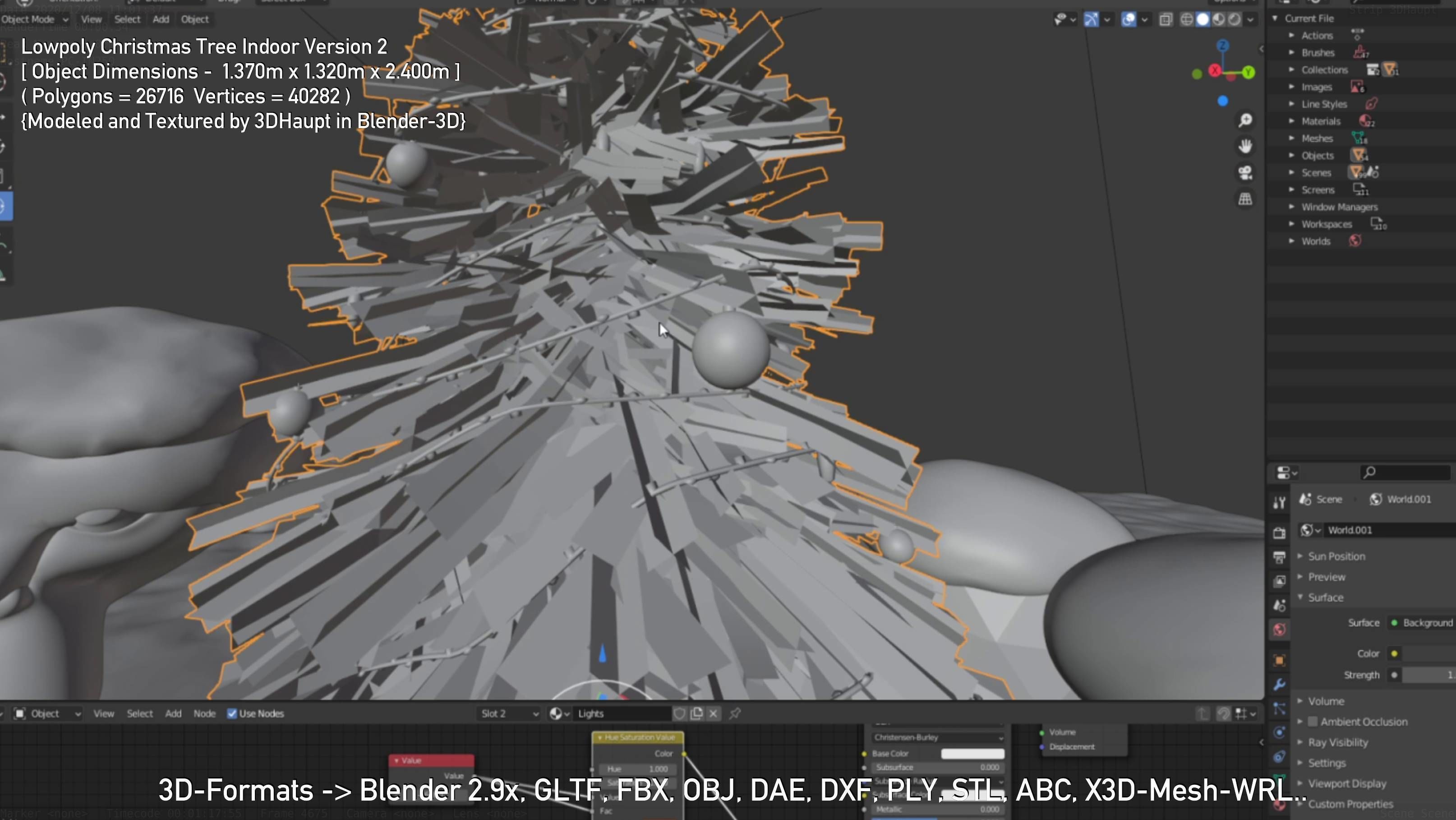 Lowpoly Christmas Tree Indoor Version Low-poly 3D model_70