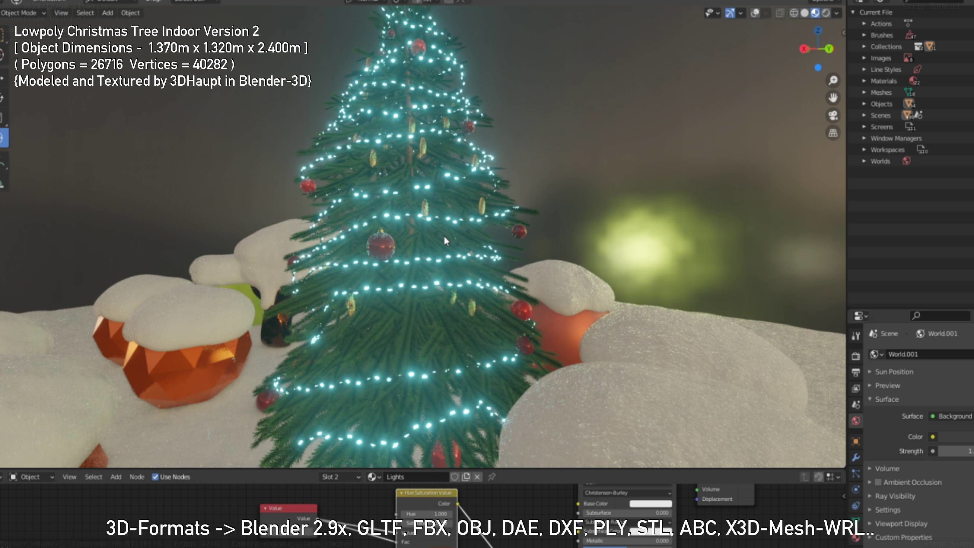 Lowpoly Christmas Tree Indoor Version Low-poly 3D model_77