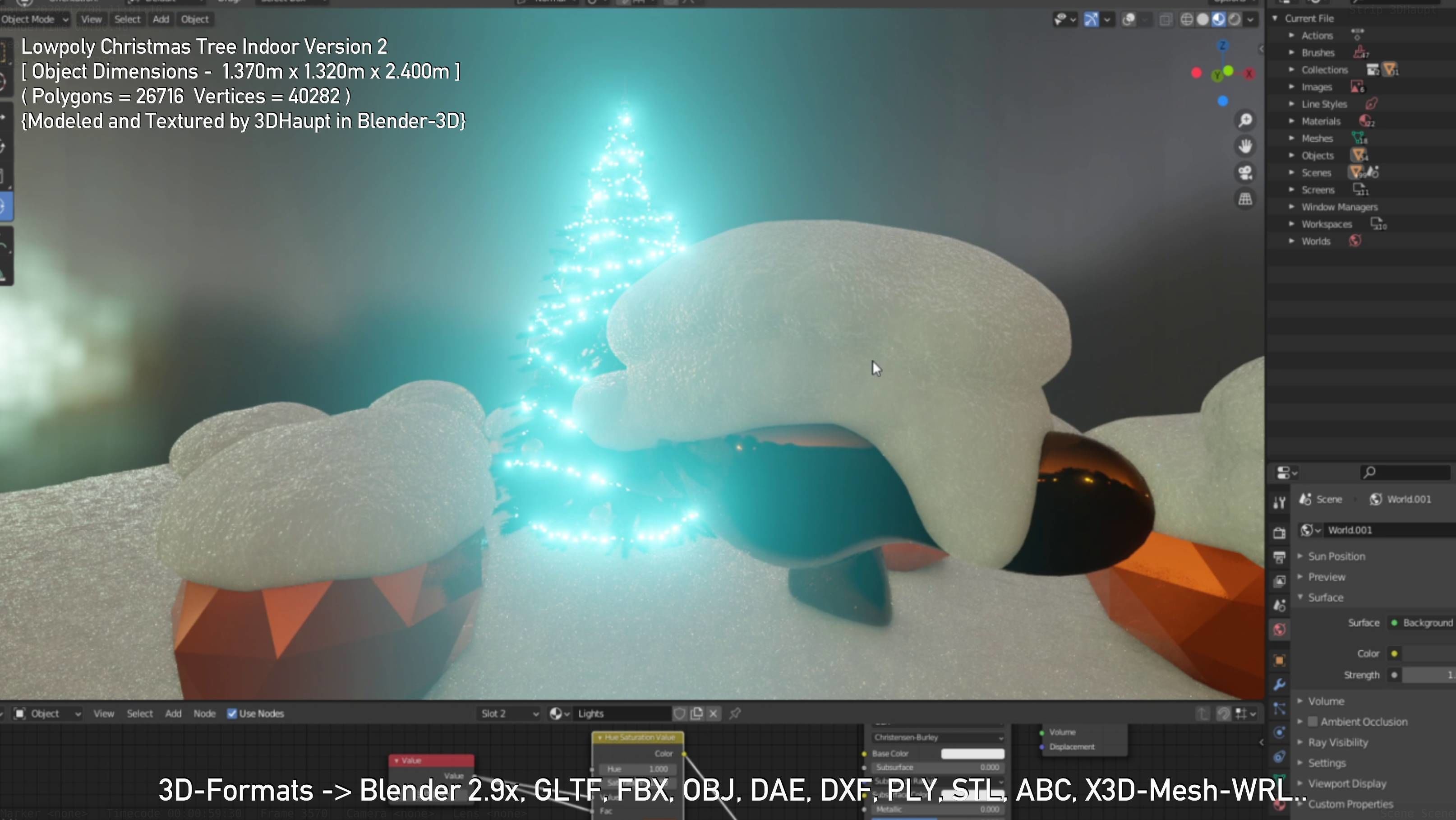 Lowpoly Christmas Tree Indoor Version Low-poly 3D model_29