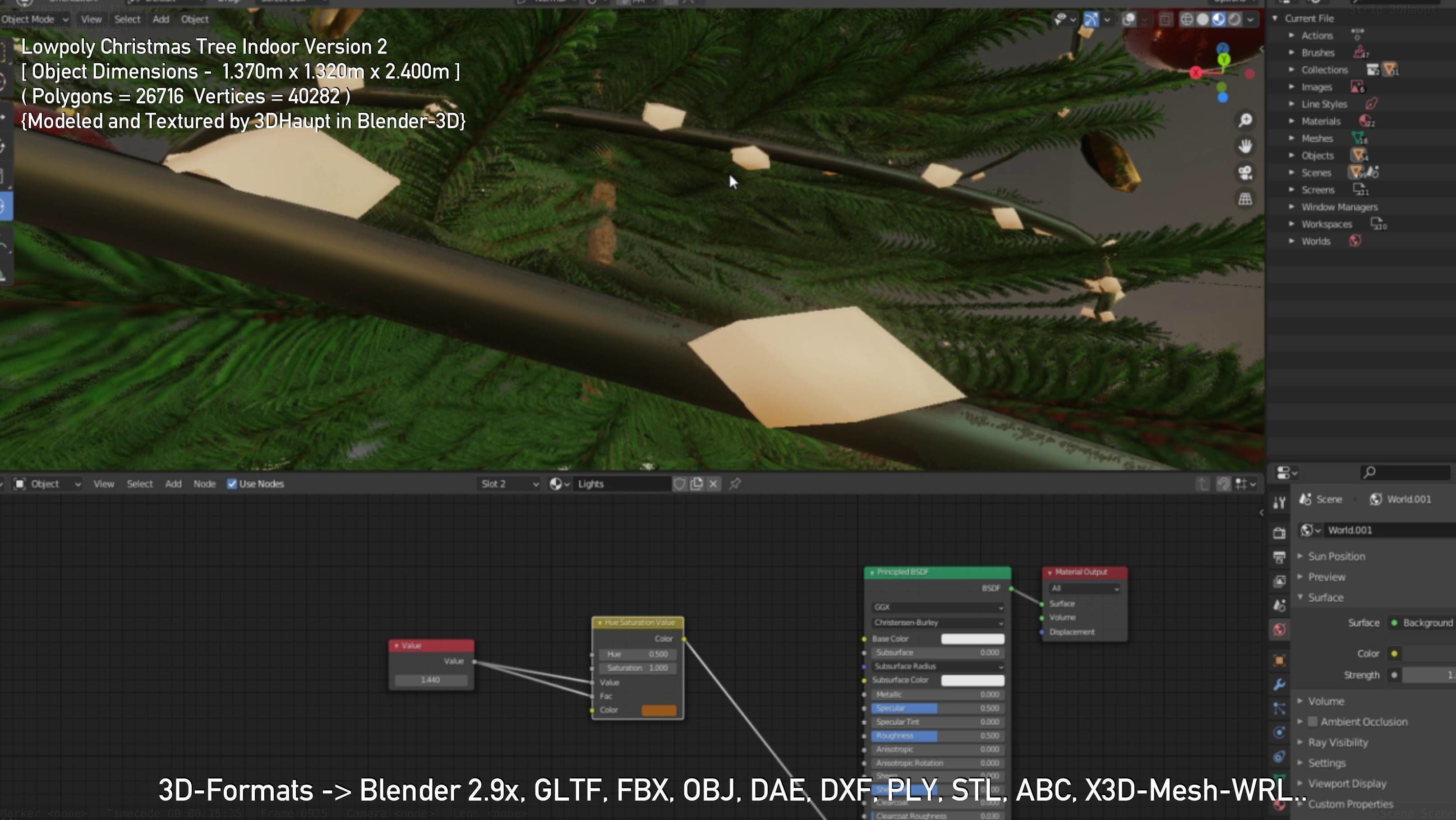 Lowpoly Christmas Tree Indoor Version Low-poly 3D model_85