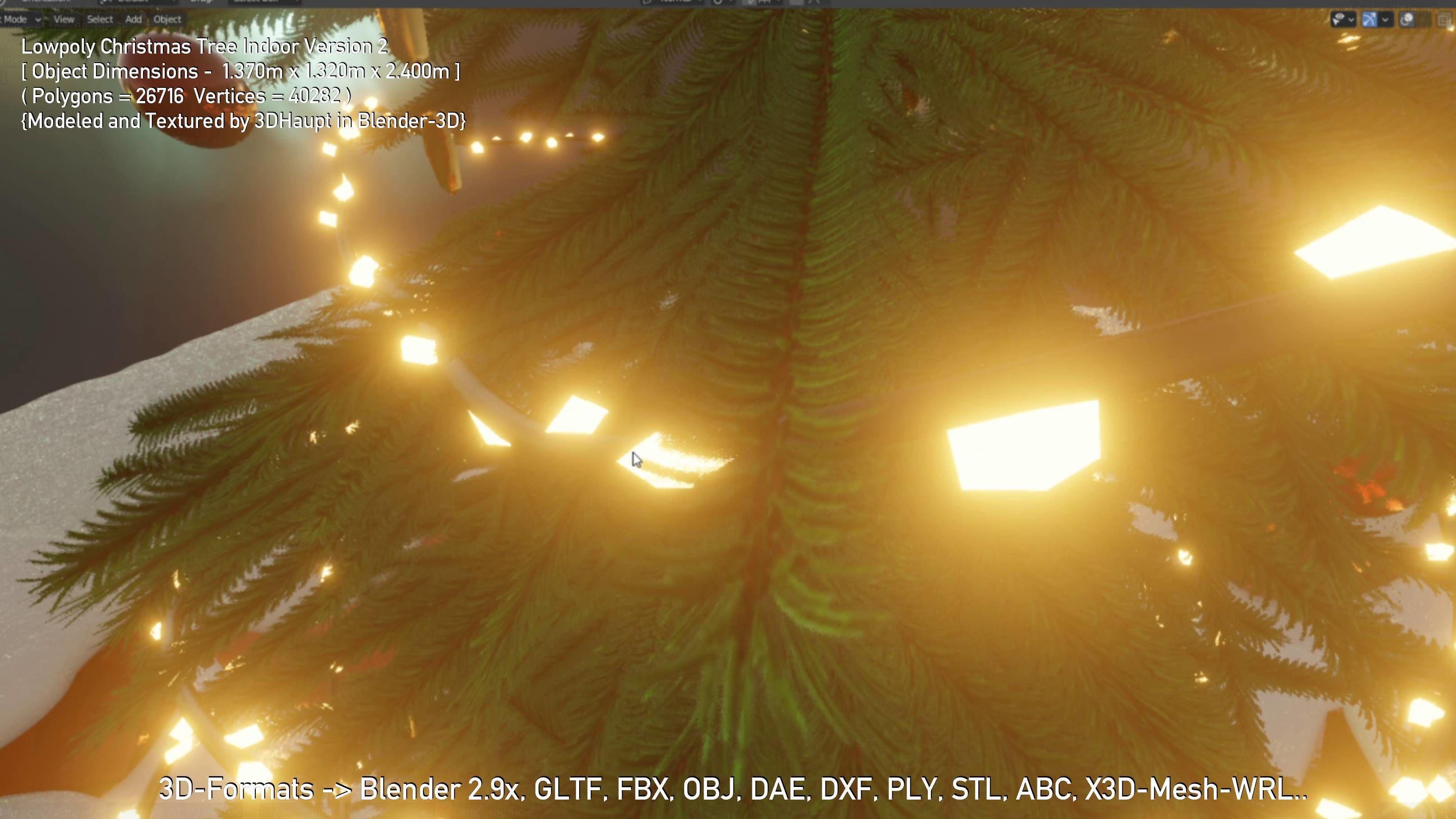 Lowpoly Christmas Tree Indoor Version Low-poly 3D model_76