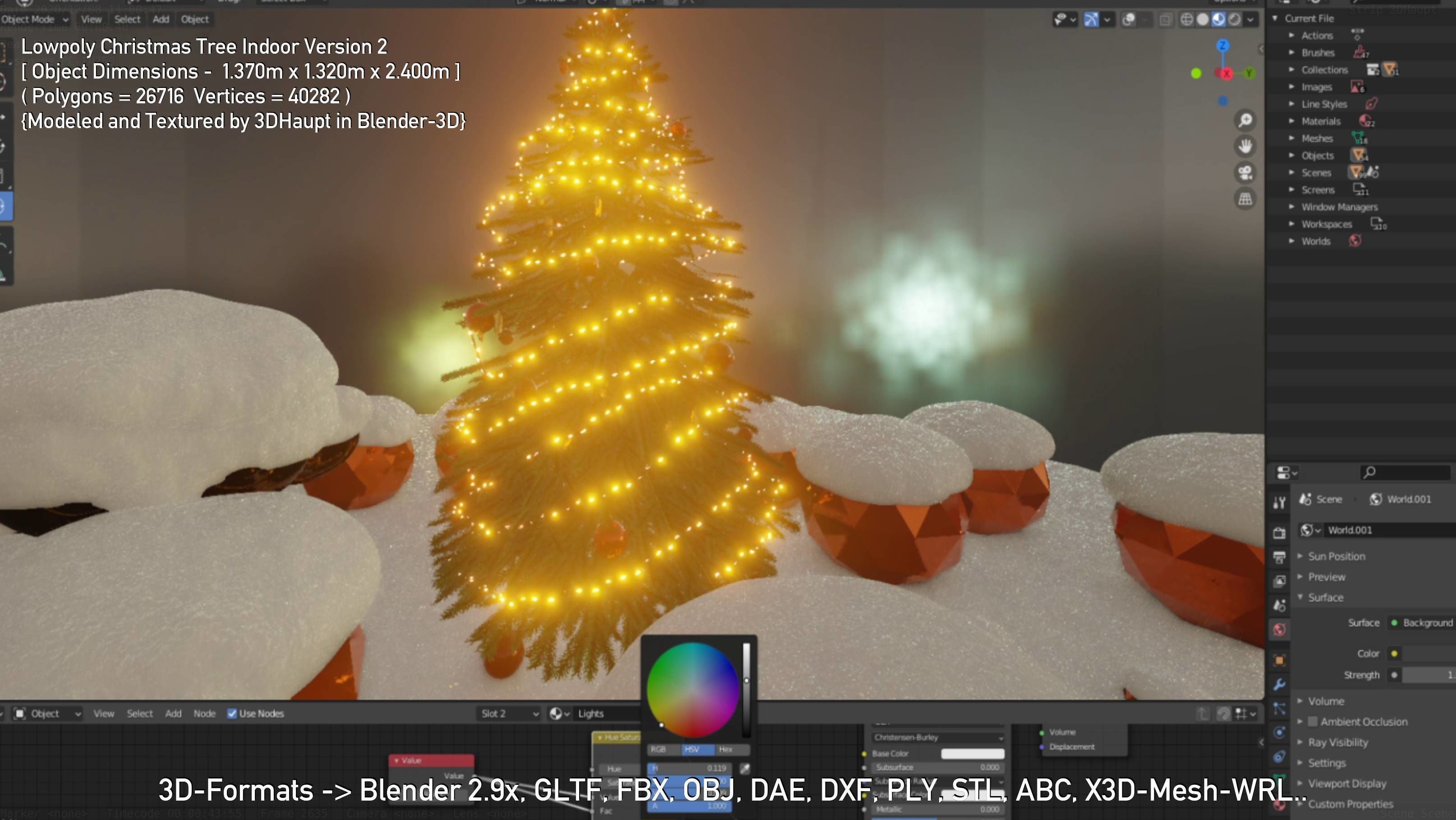 Lowpoly Christmas Tree Indoor Version Low-poly 3D model_35