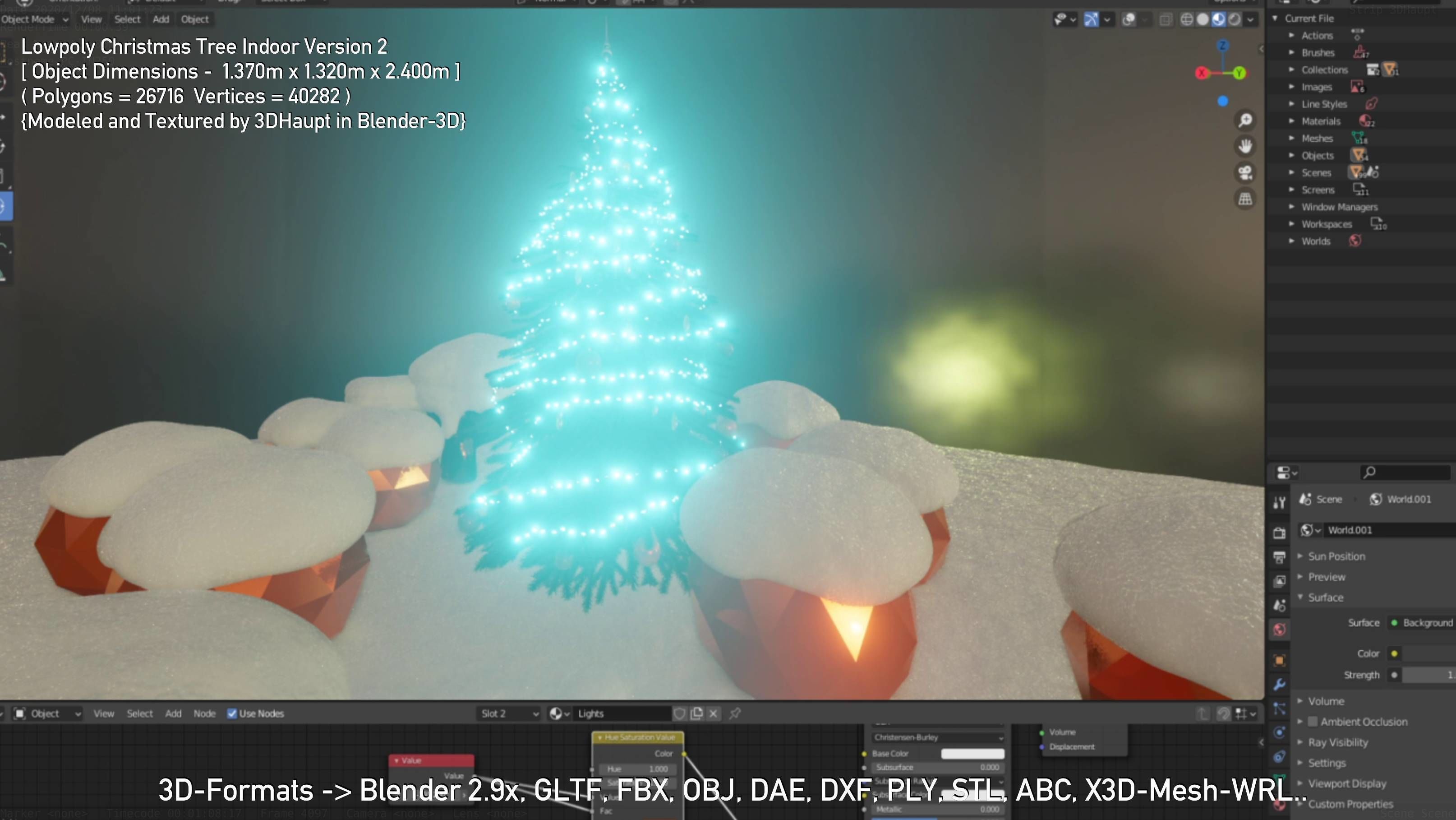 Lowpoly Christmas Tree Indoor Version Low-poly 3D model_51