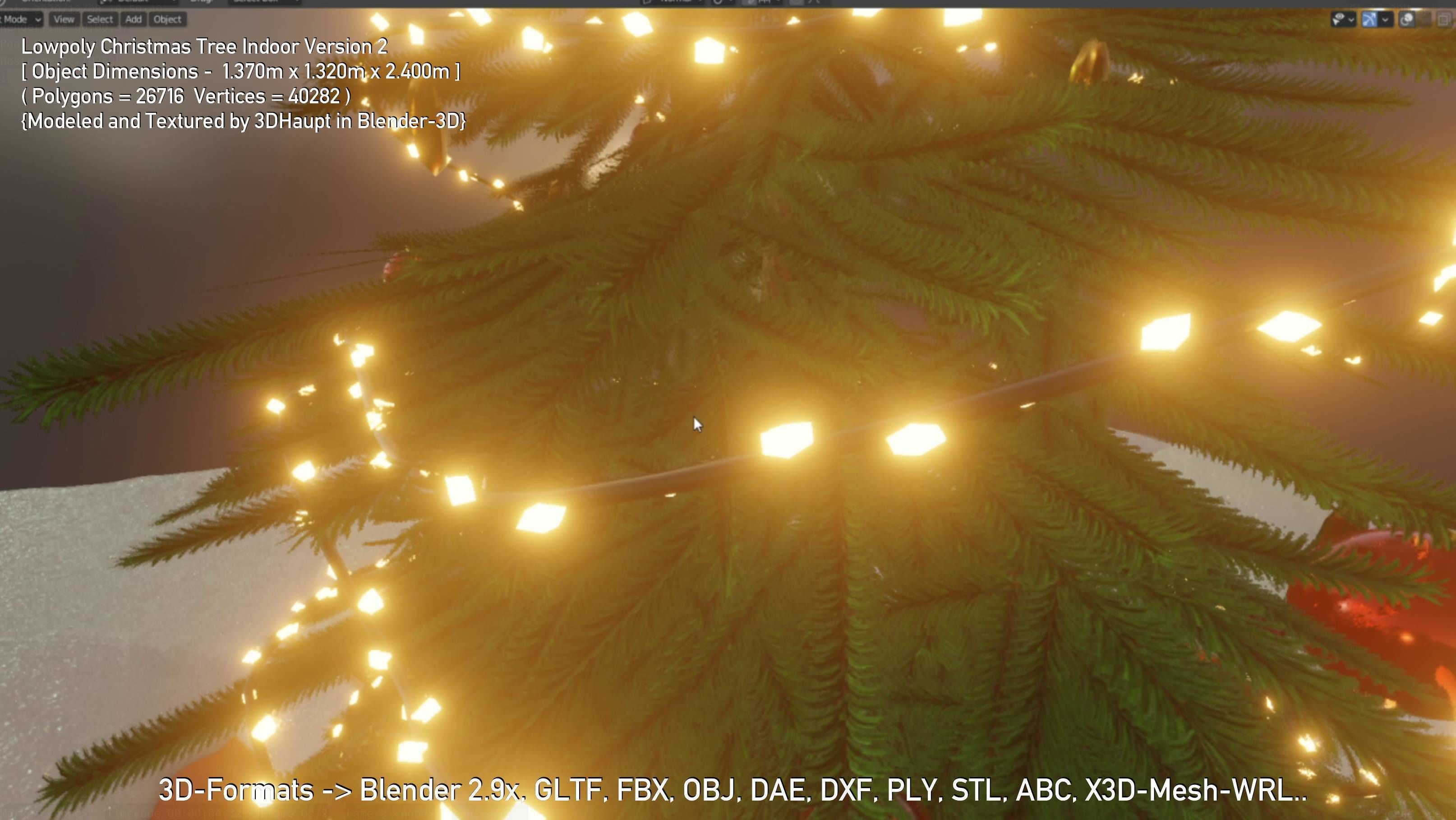 Lowpoly Christmas Tree Indoor Version Low-poly 3D model_109