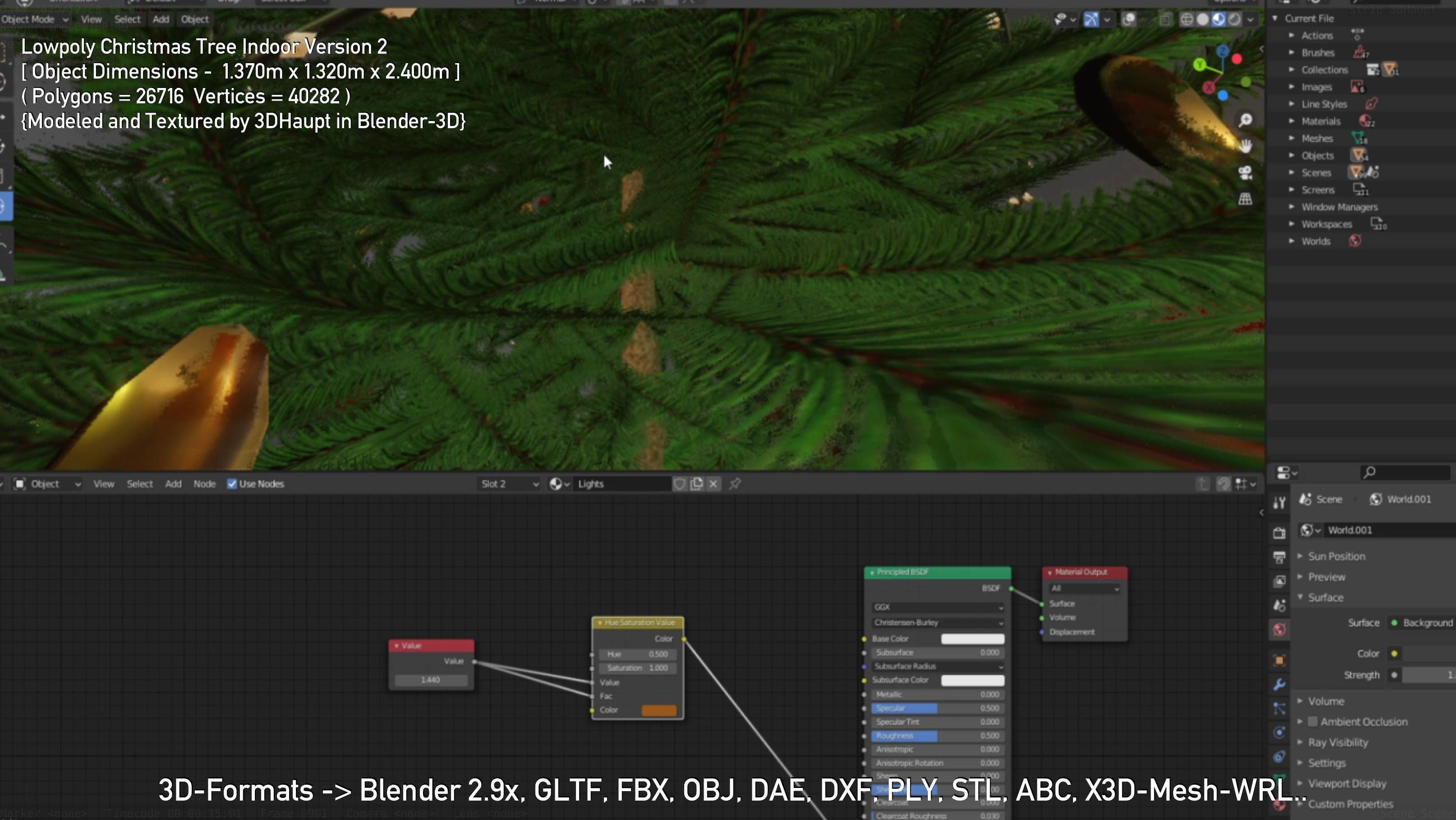 Lowpoly Christmas Tree Indoor Version Low-poly 3D model_117