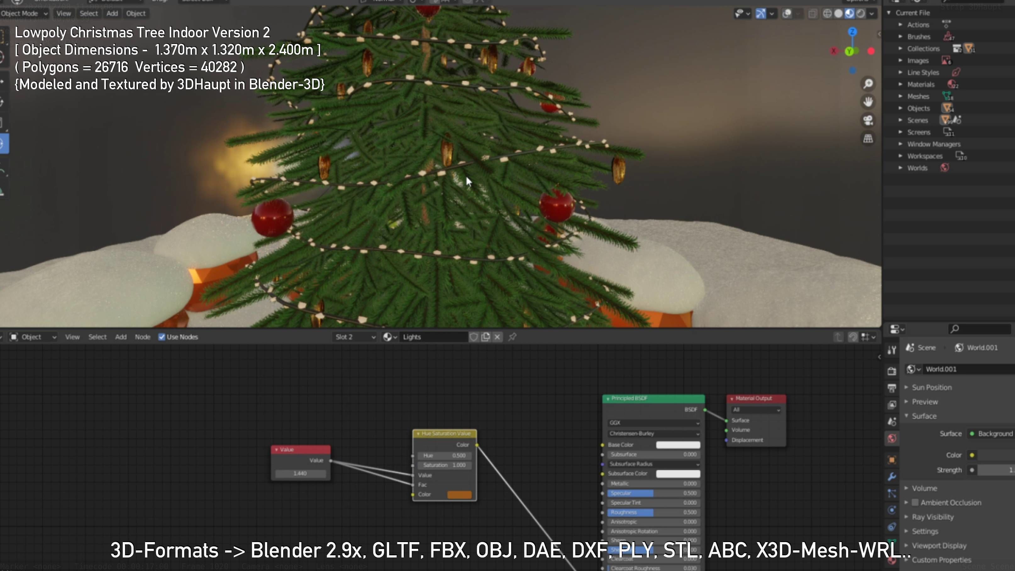 Lowpoly Christmas Tree Indoor Version Low-poly 3D model_58