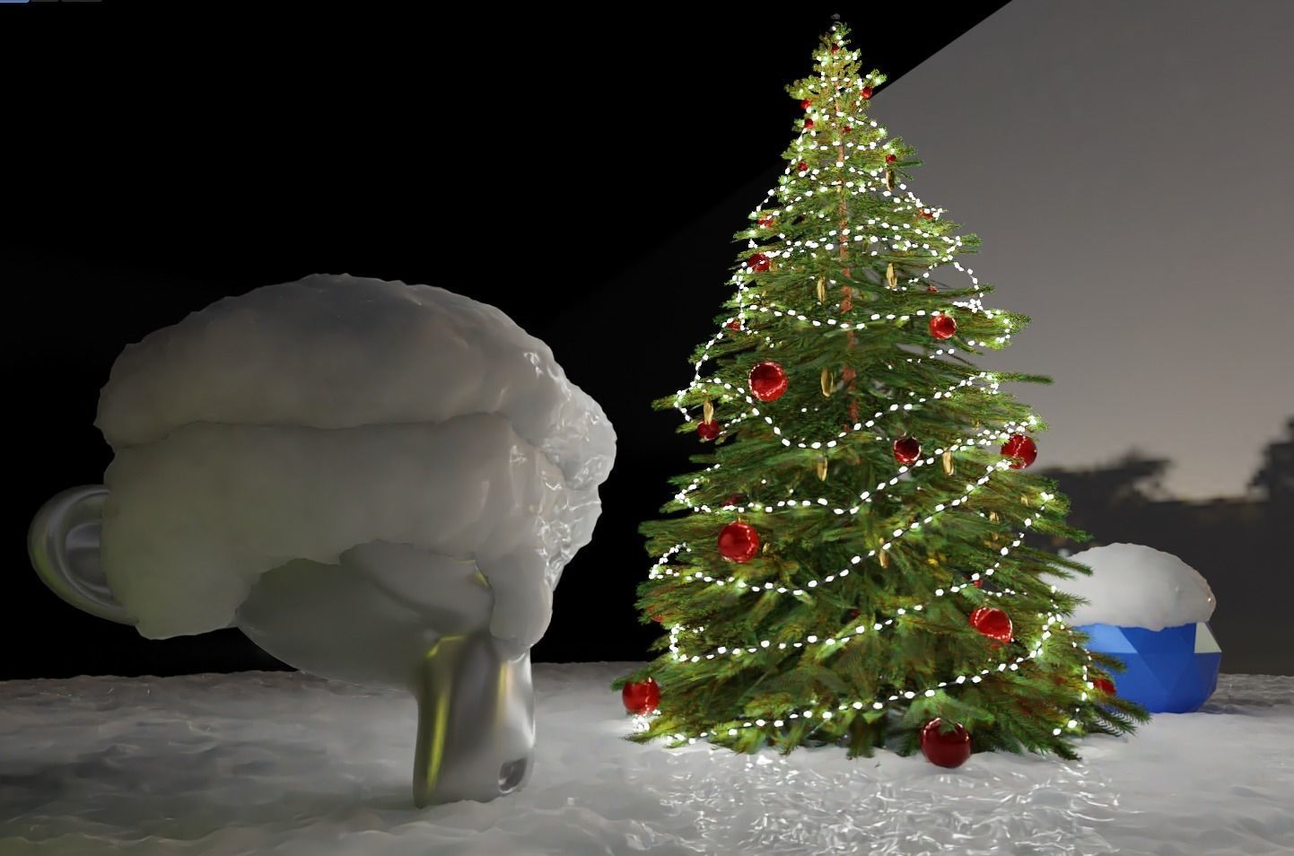 Lowpoly Christmas Tree Indoor Version Low-poly 3D model_17
