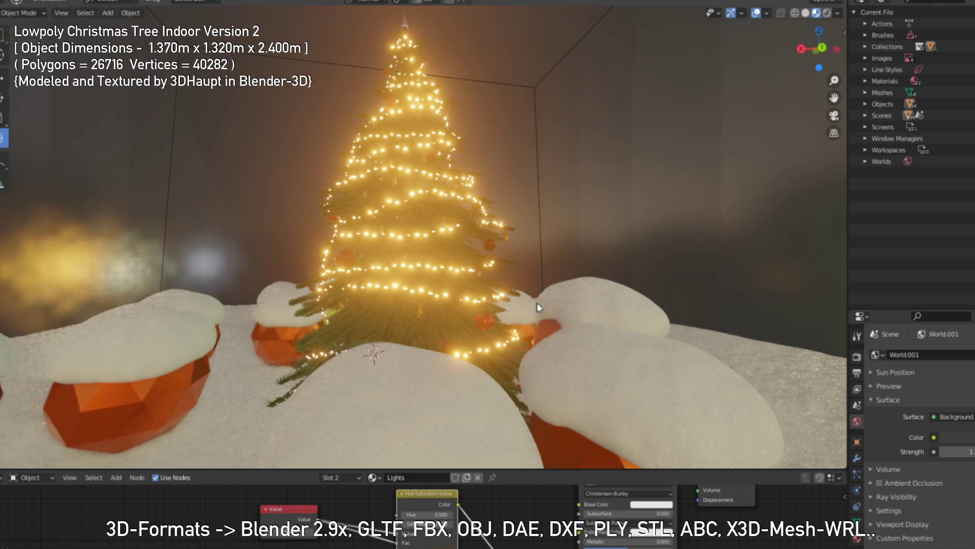 Lowpoly Christmas Tree Indoor Version Low-poly 3D model_105