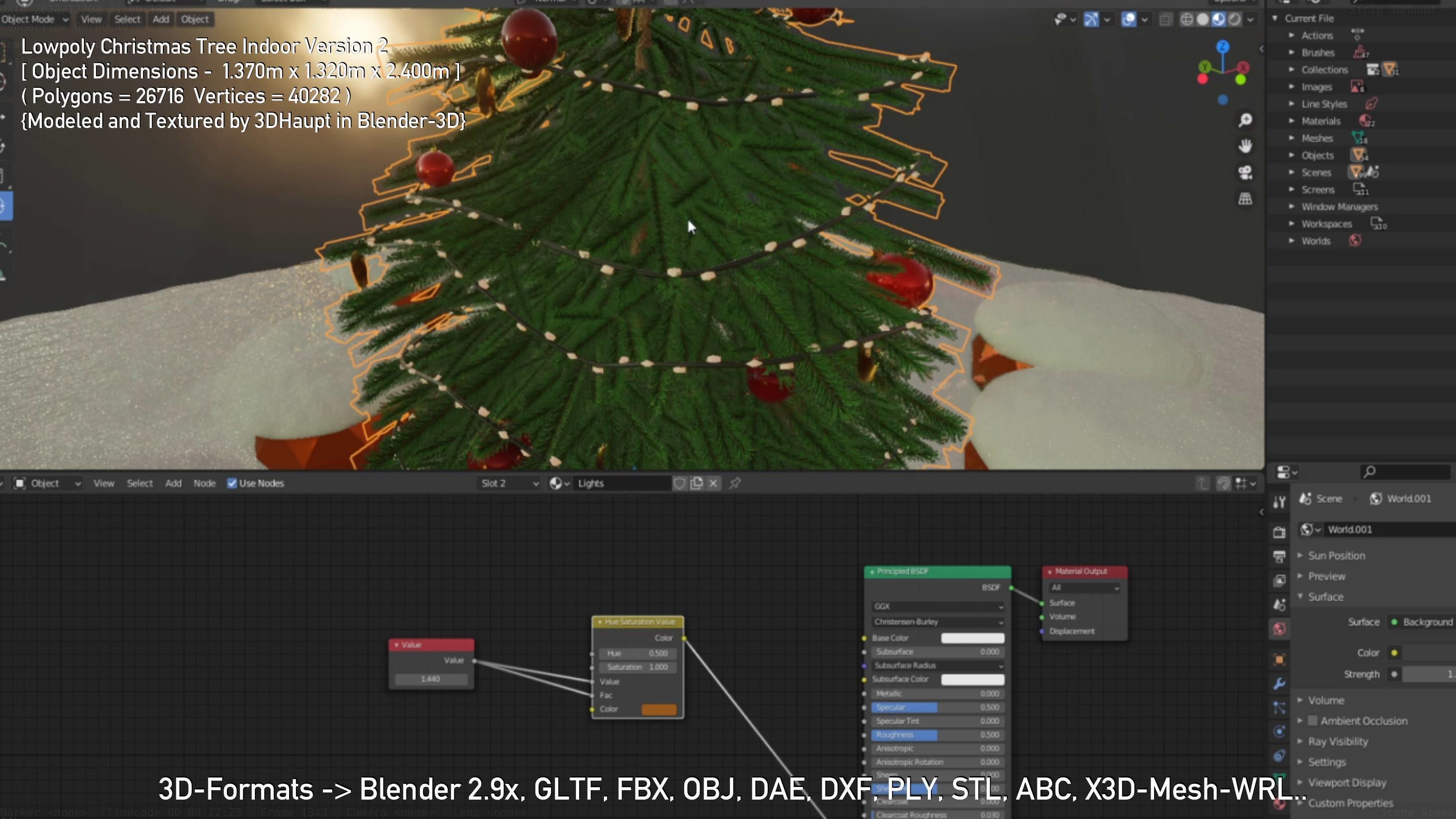 Lowpoly Christmas Tree Indoor Version Low-poly 3D model_43