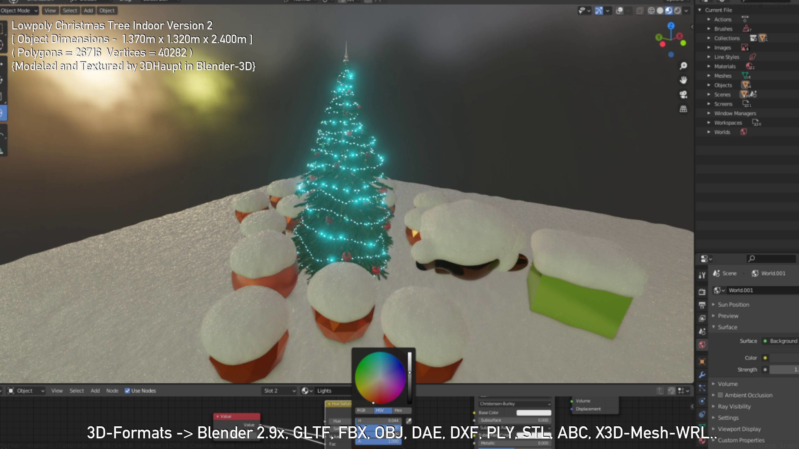 Lowpoly Christmas Tree Indoor Version Low-poly 3D model_82