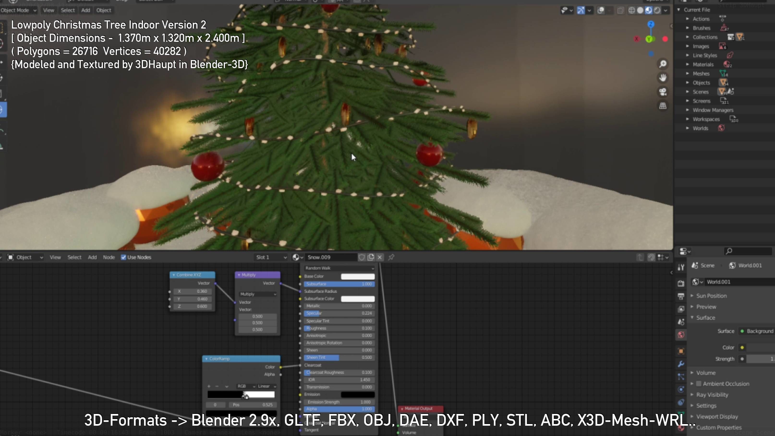 Lowpoly Christmas Tree Indoor Version Low-poly 3D model_118