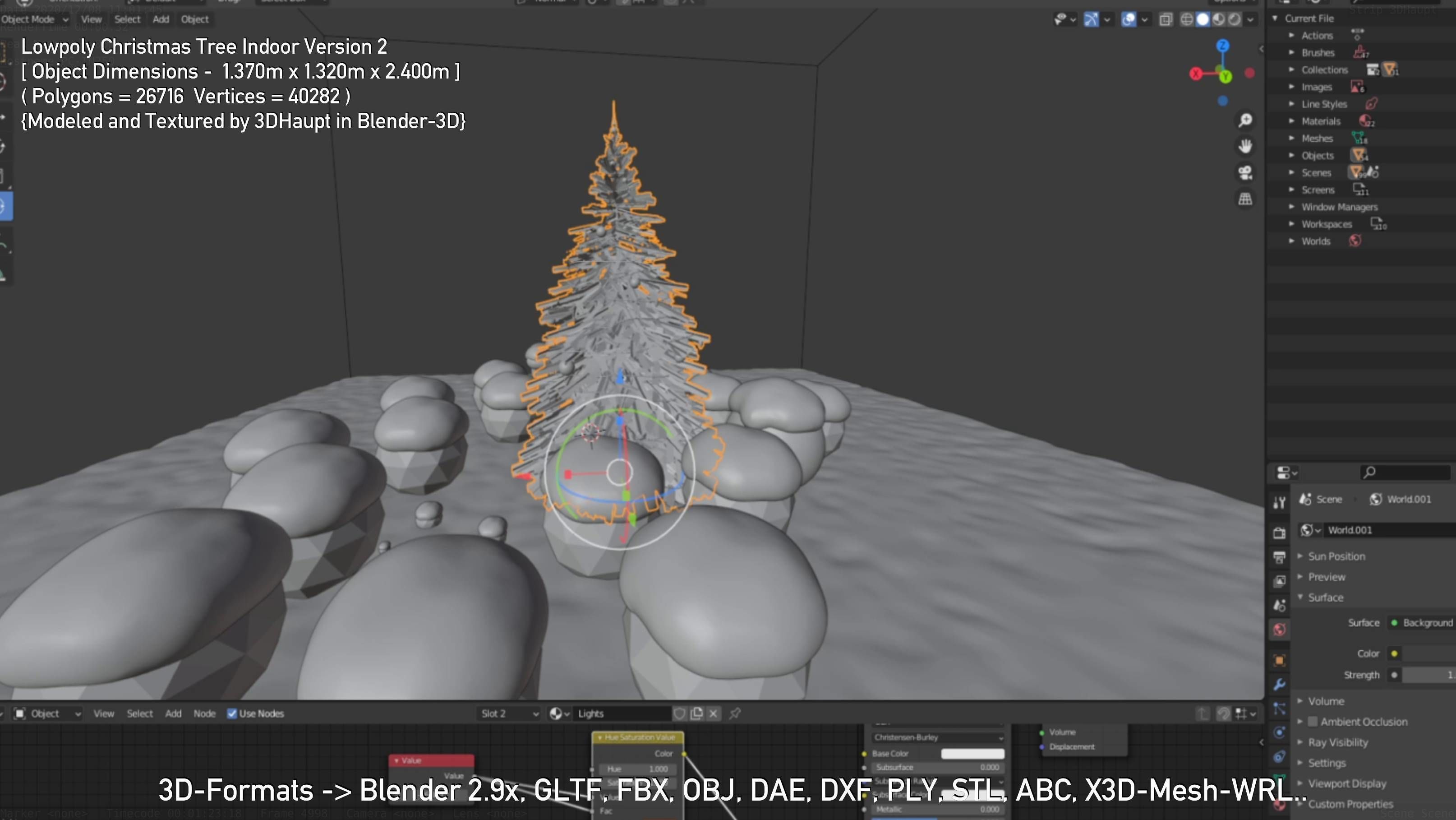 Lowpoly Christmas Tree Indoor Version Low-poly 3D model_94
