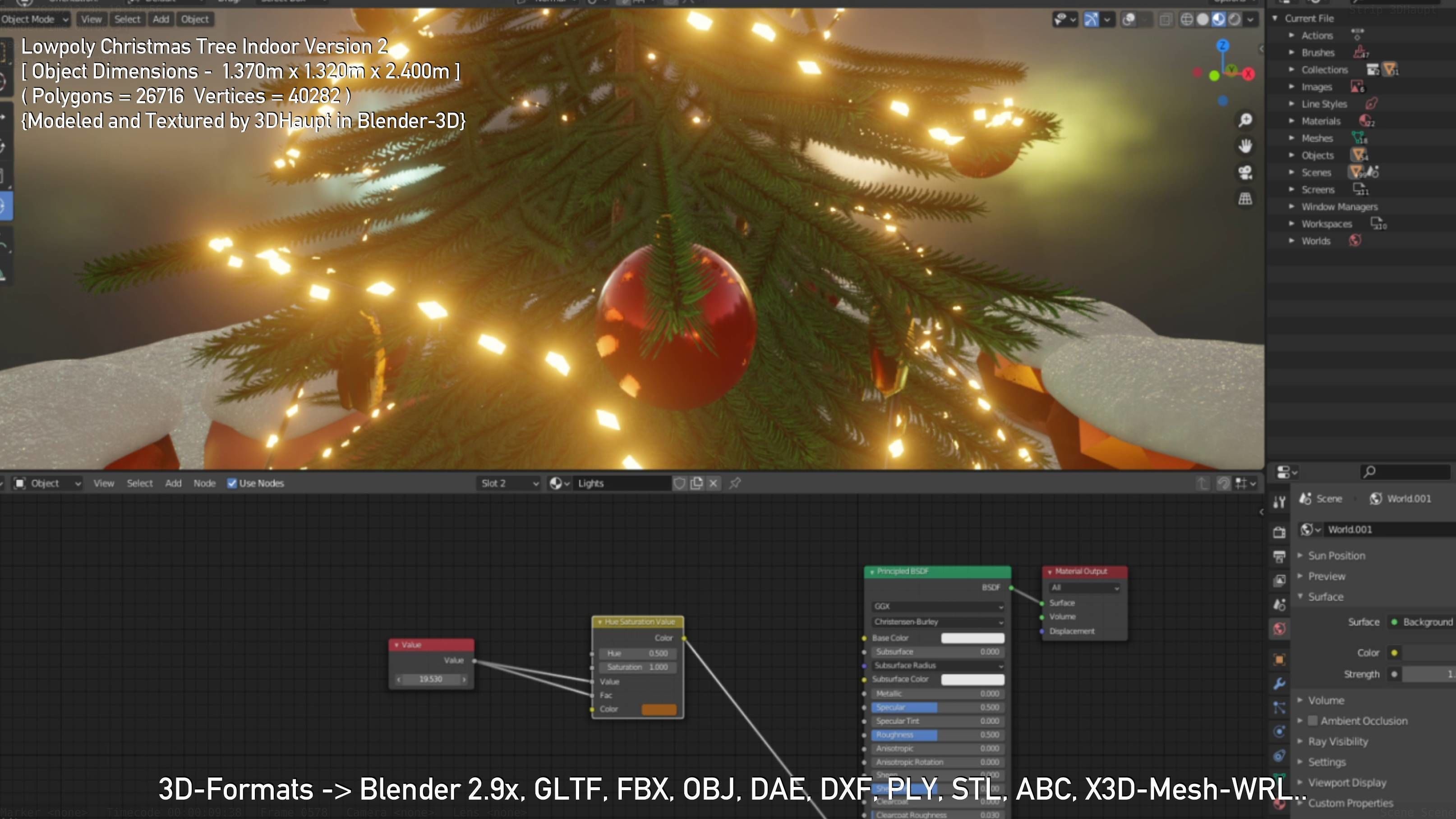 Lowpoly Christmas Tree Indoor Version Low-poly 3D model_114