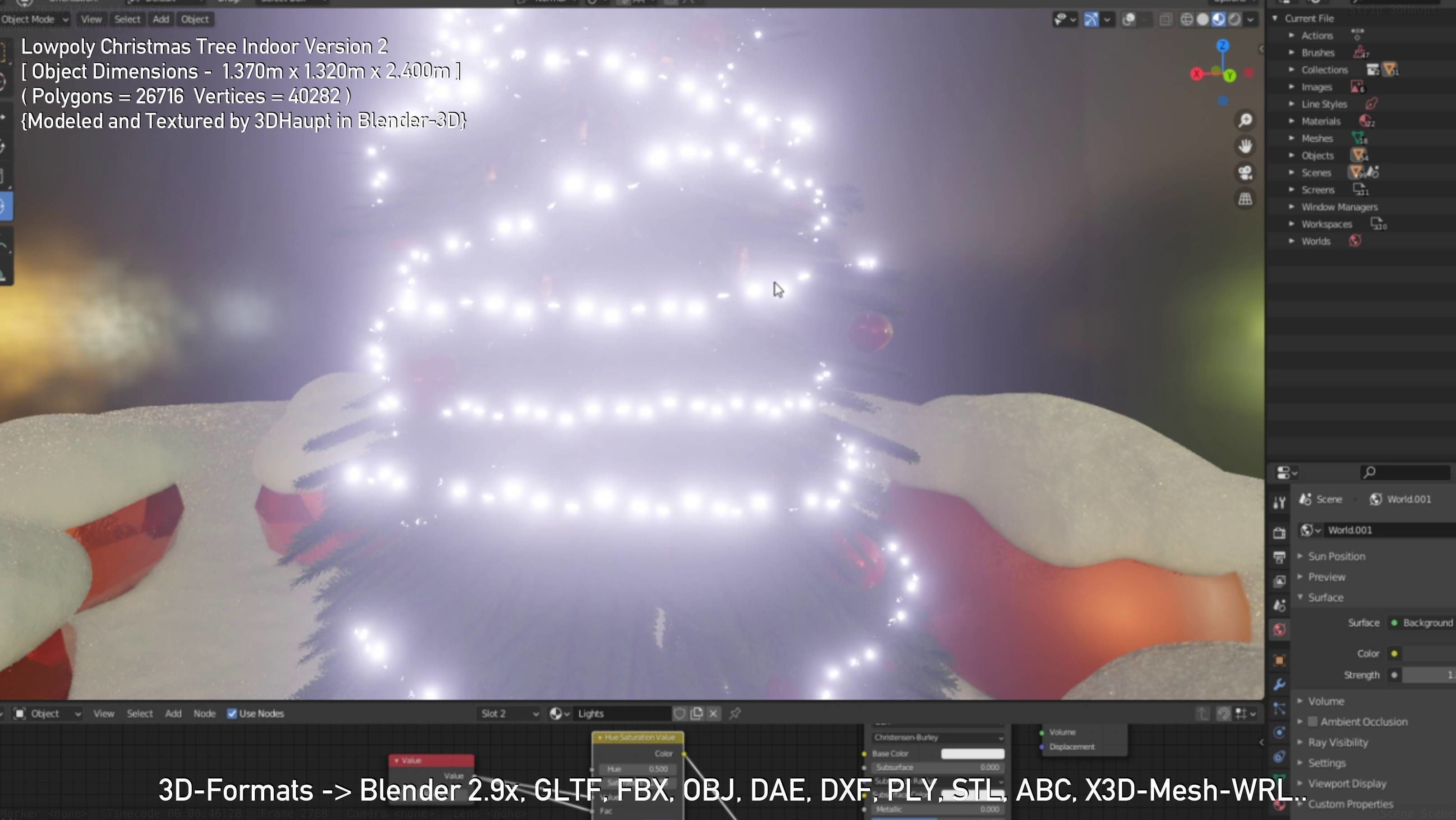 Lowpoly Christmas Tree Indoor Version Low-poly 3D model_63