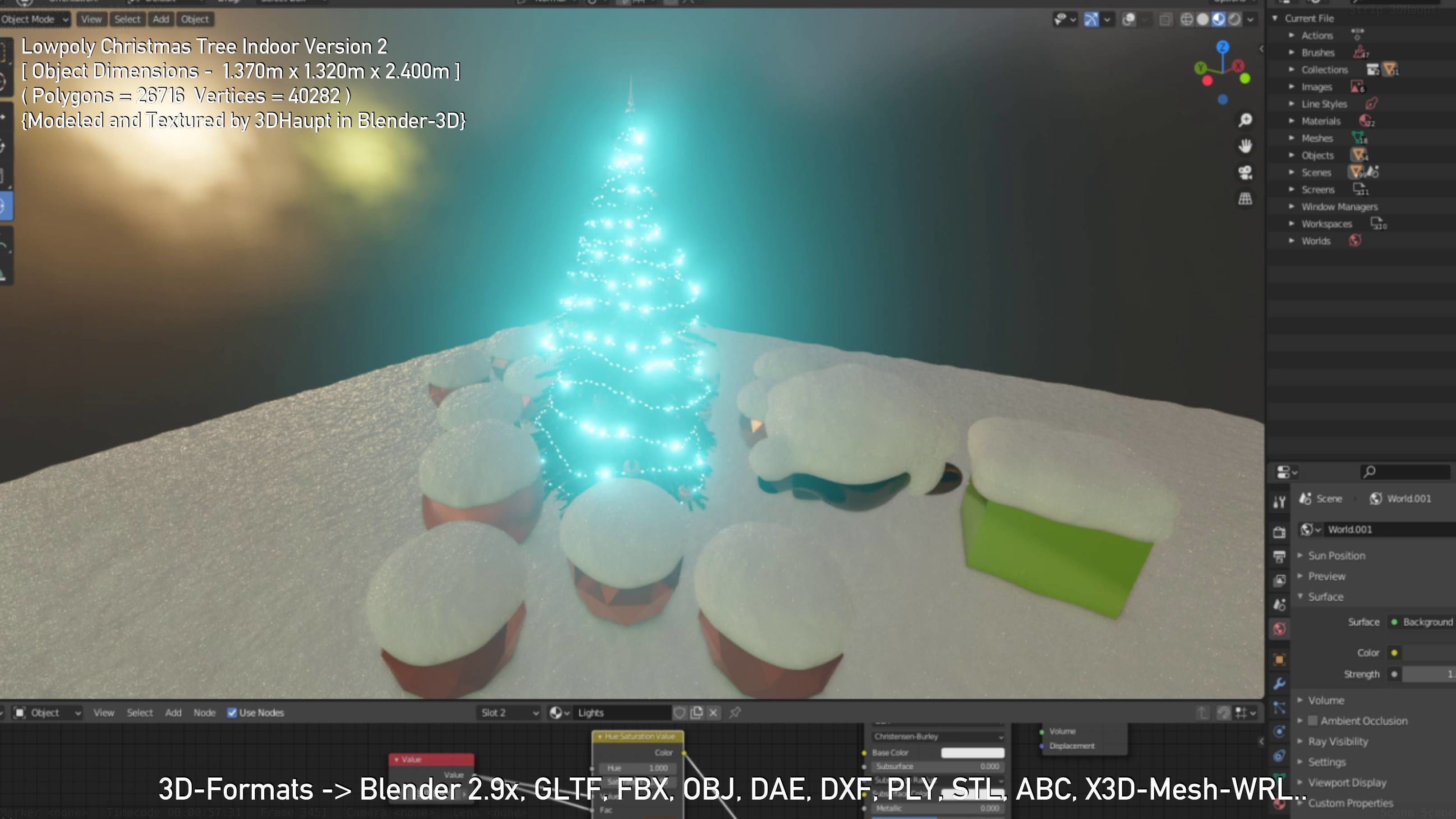 Lowpoly Christmas Tree Indoor Version Low-poly 3D model_27