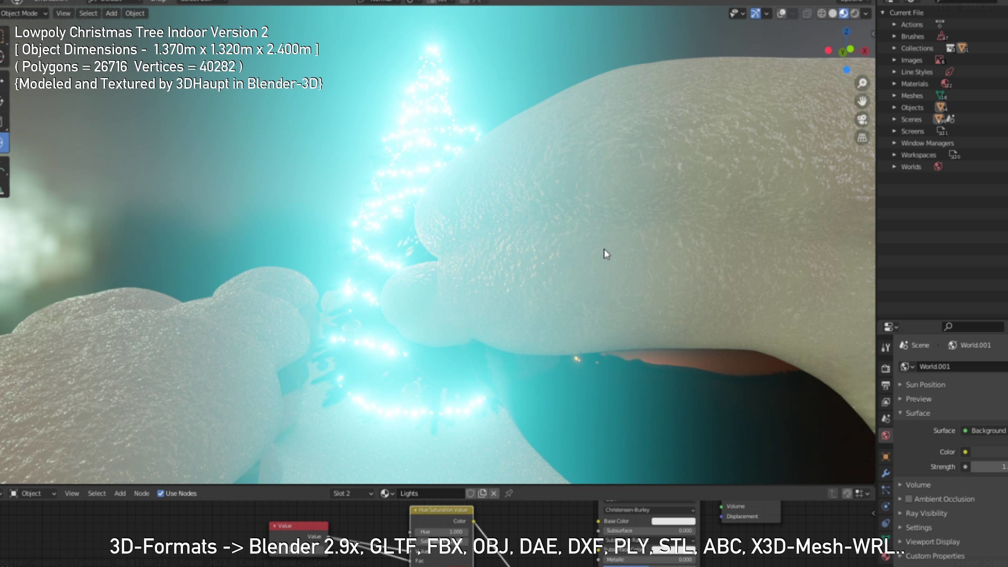 Lowpoly Christmas Tree Indoor Version Low-poly 3D model_119