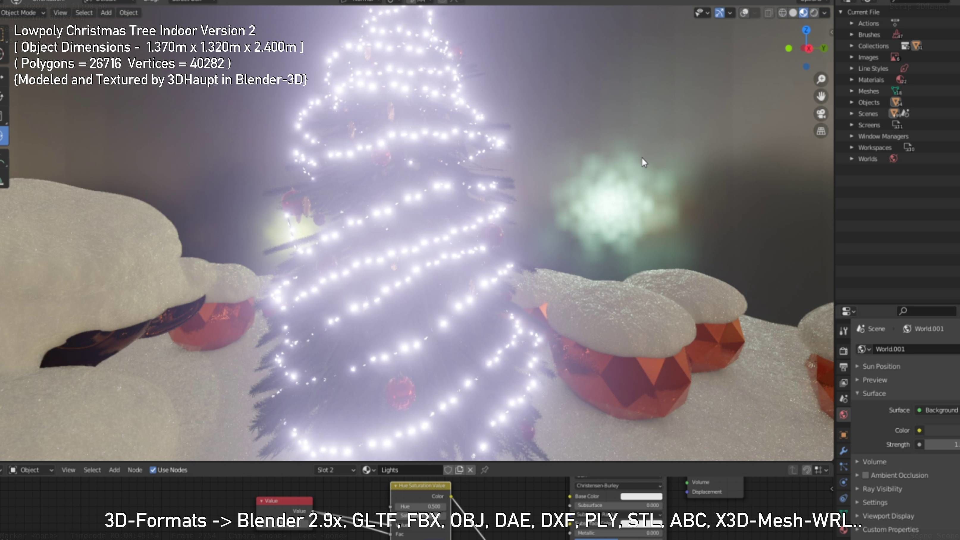 Lowpoly Christmas Tree Indoor Version Low-poly 3D model_26