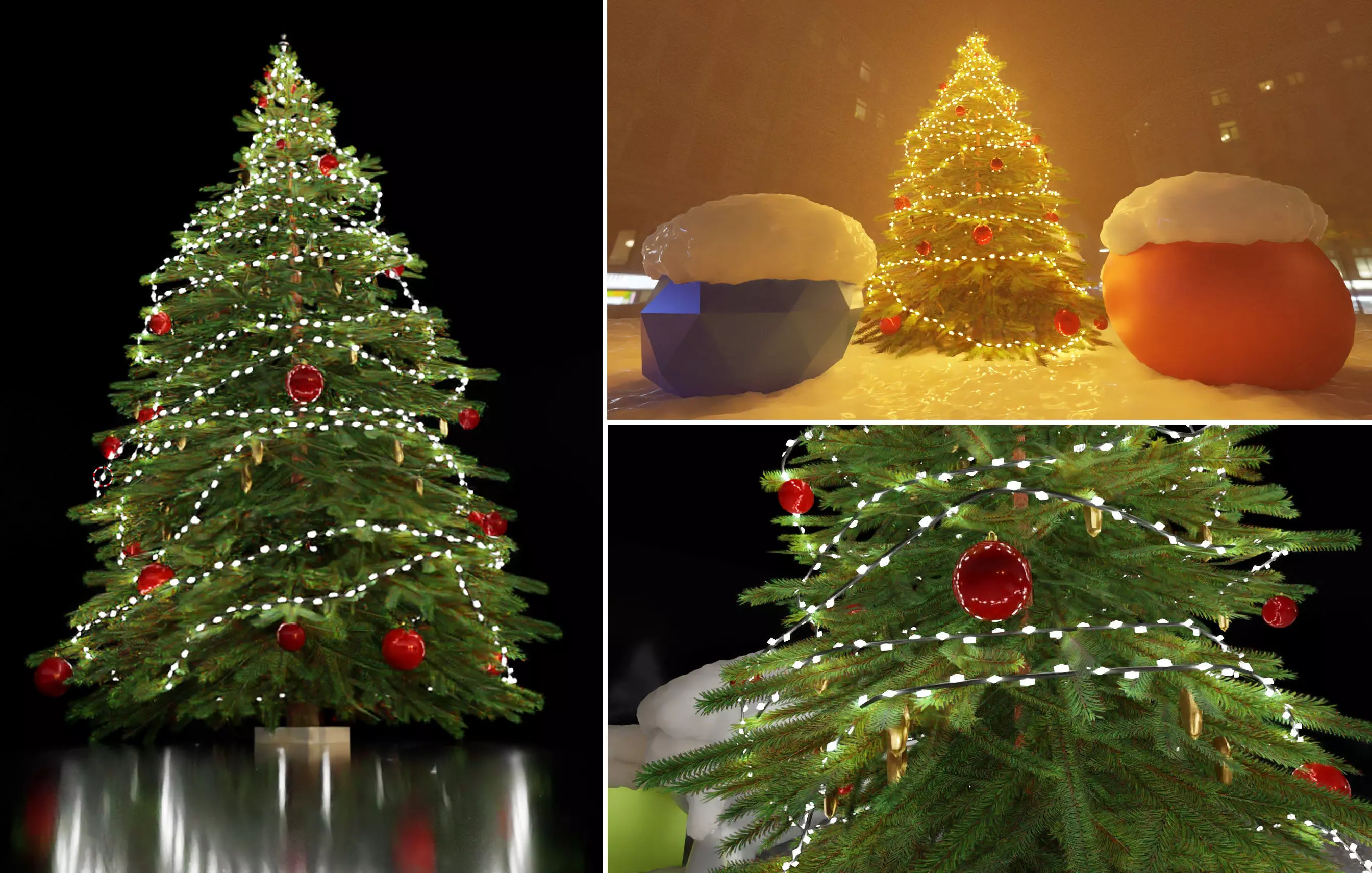 Lowpoly Christmas Tree Indoor Version Low-poly 3D model_0