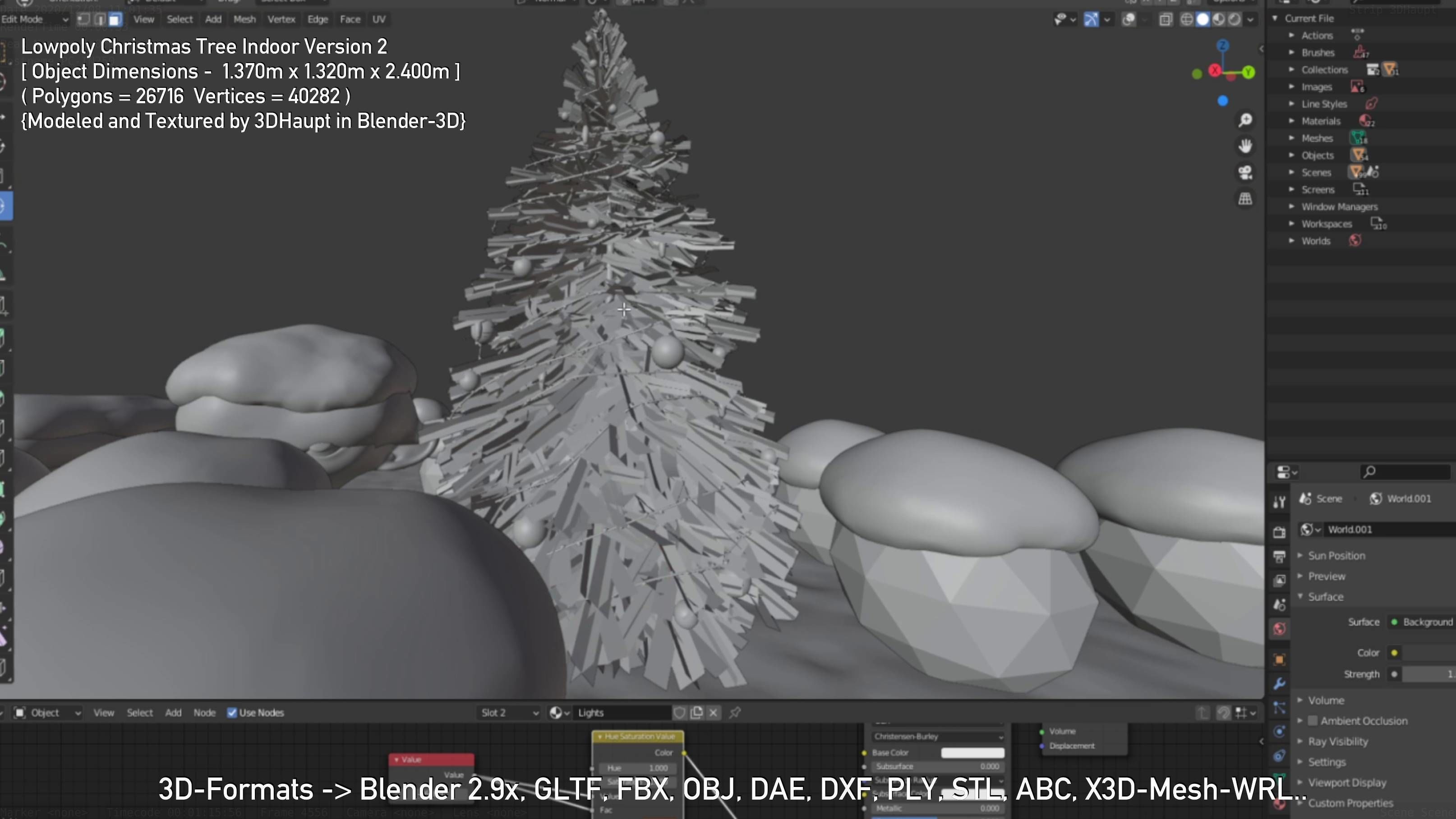 Lowpoly Christmas Tree Indoor Version Low-poly 3D model_67