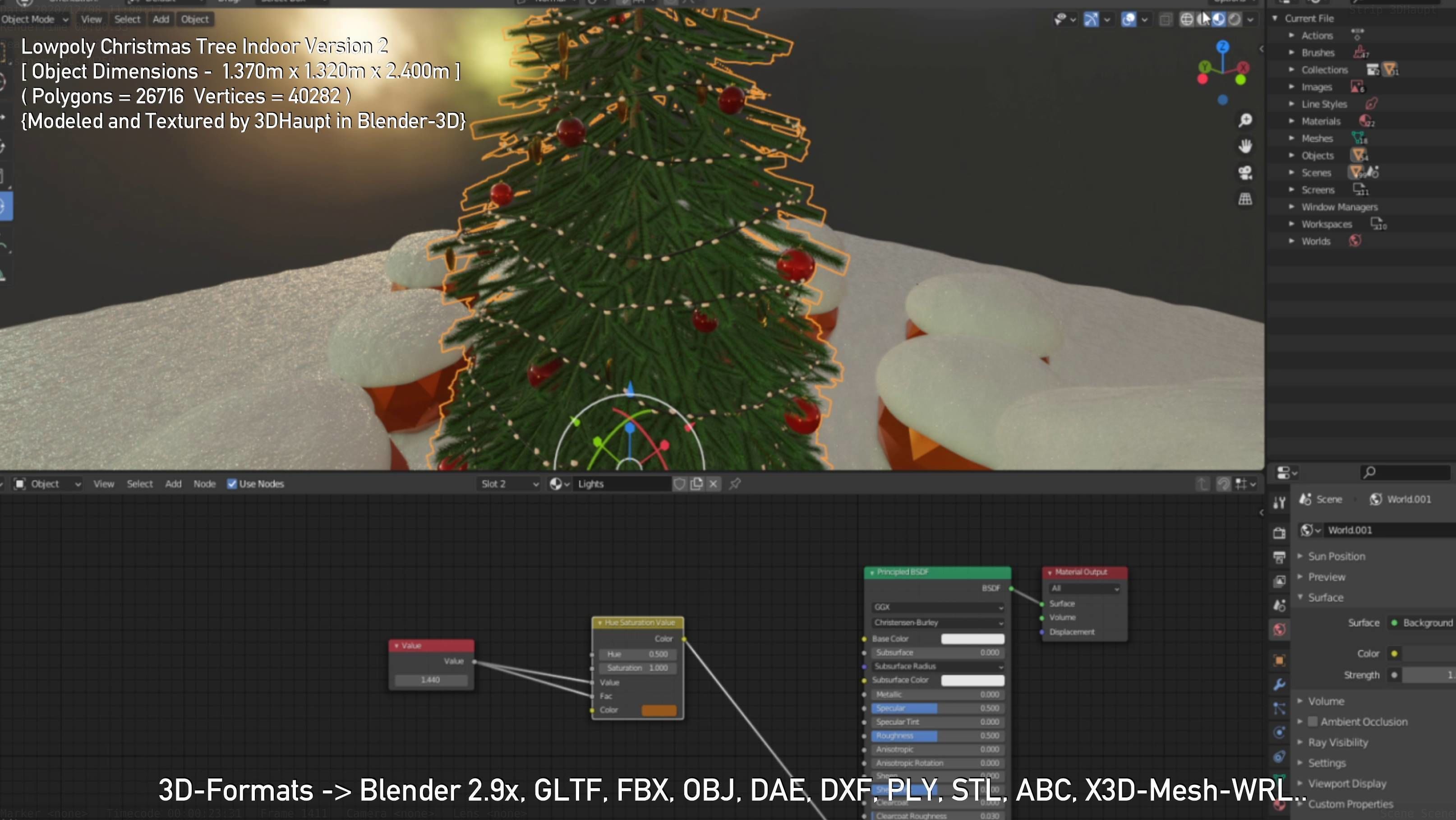 Lowpoly Christmas Tree Indoor Version Low-poly 3D model_81