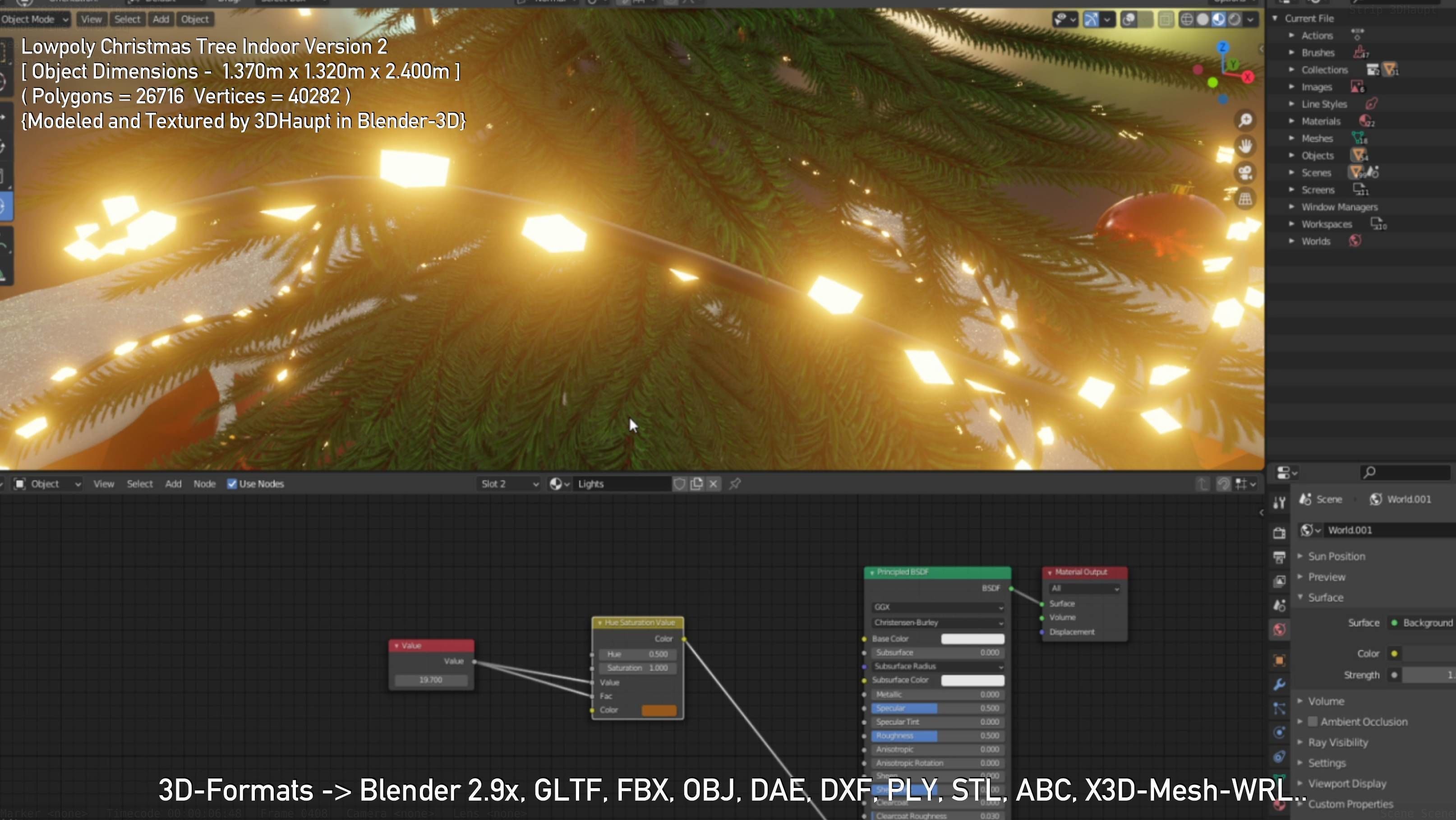 Lowpoly Christmas Tree Indoor Version Low-poly 3D model_102