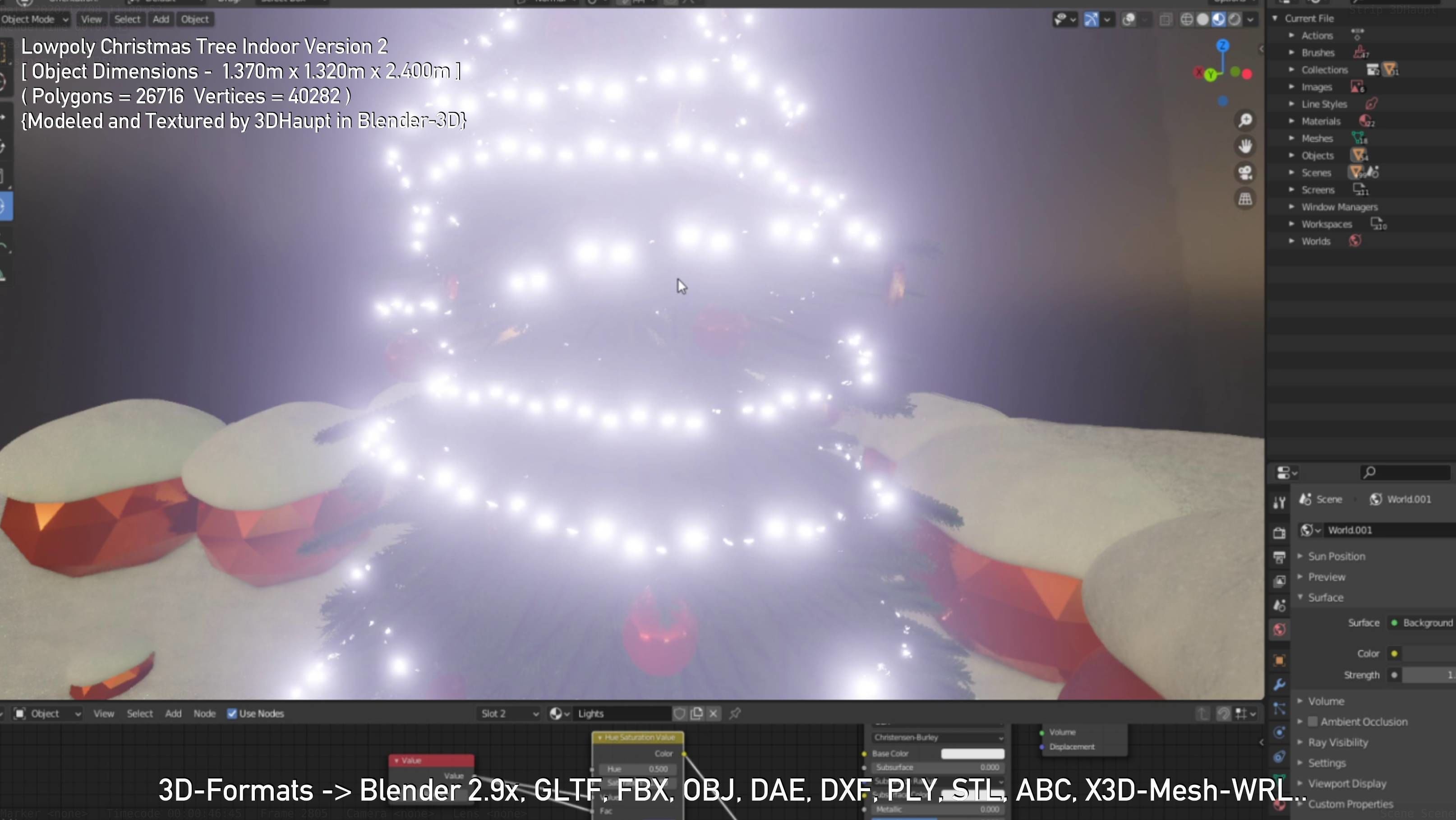 Lowpoly Christmas Tree Indoor Version Low-poly 3D model_101