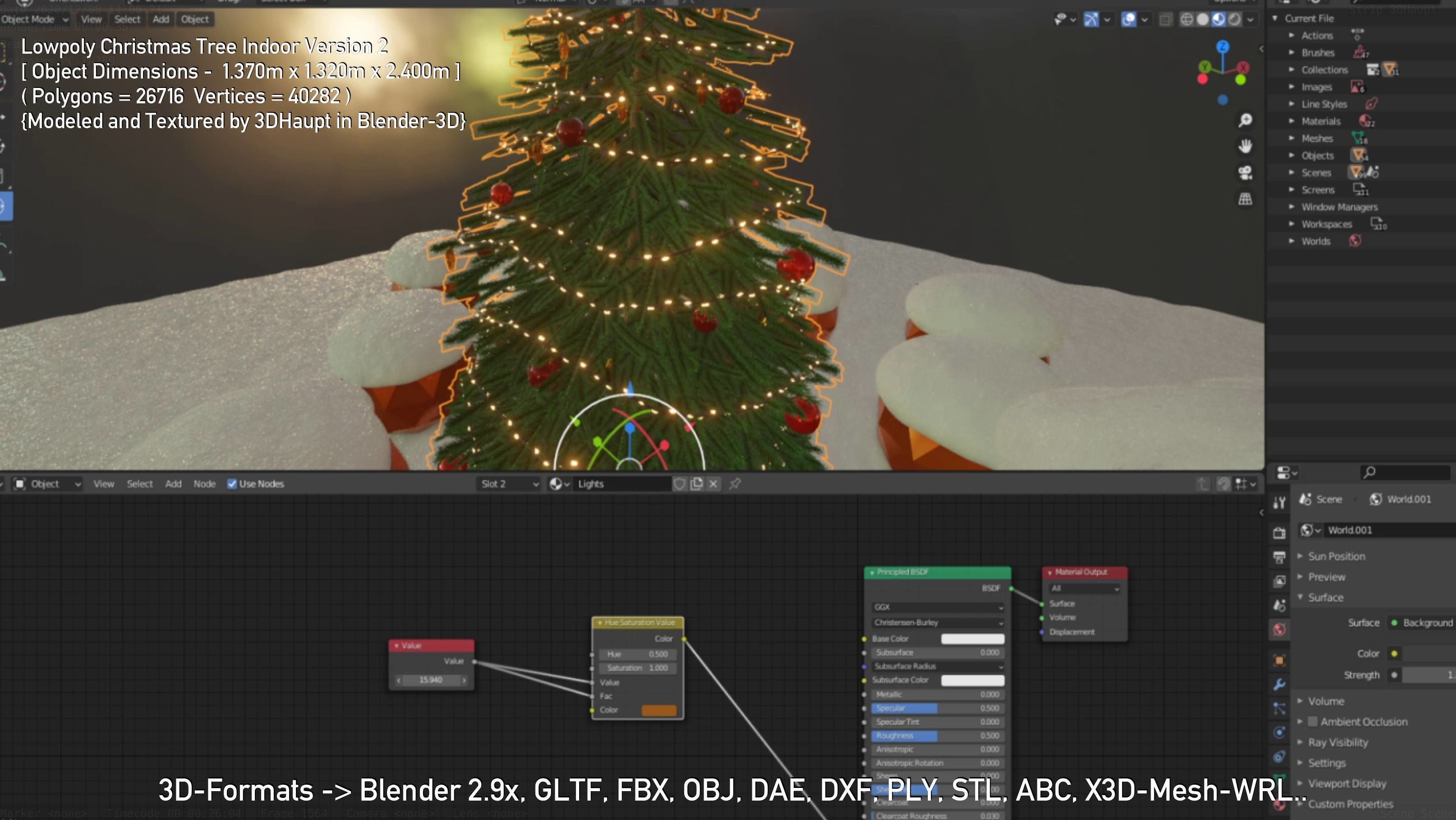 Lowpoly Christmas Tree Indoor Version Low-poly 3D model_79
