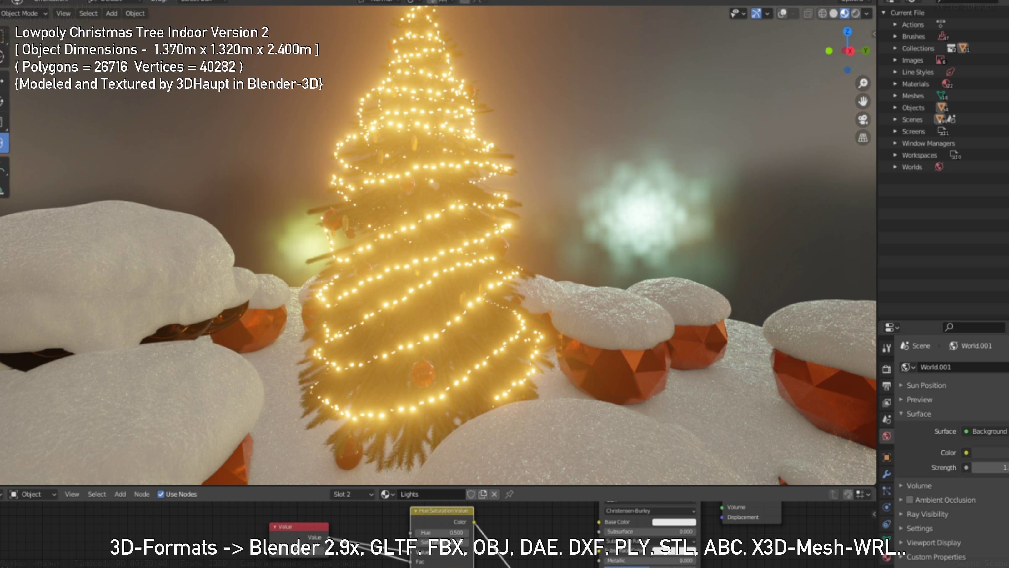 Lowpoly Christmas Tree Indoor Version Low-poly 3D model_124