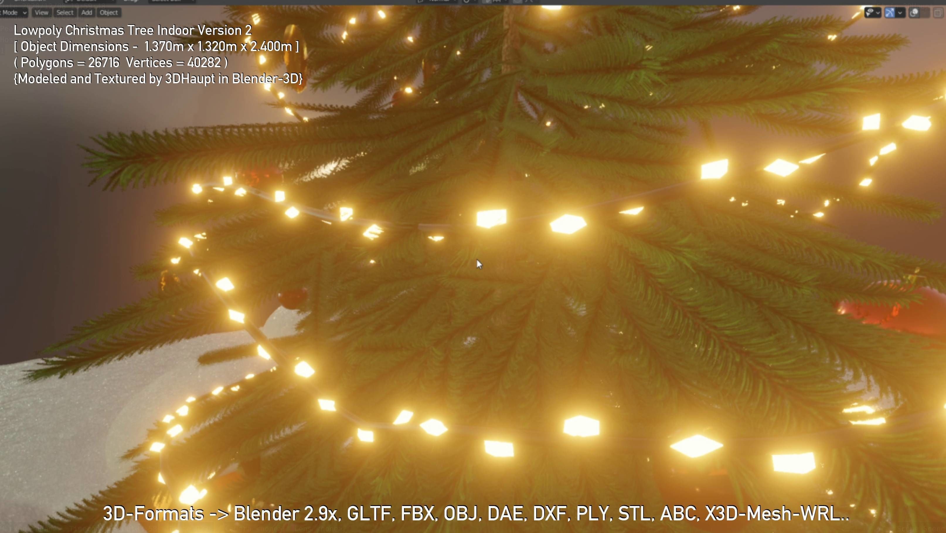 Lowpoly Christmas Tree Indoor Version Low-poly 3D model_37