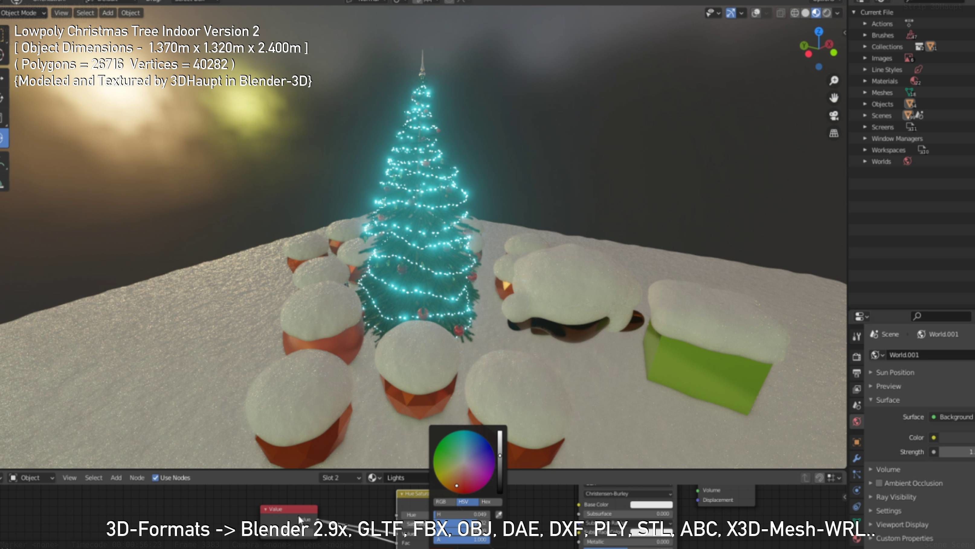 Lowpoly Christmas Tree Indoor Version Low-poly 3D model_34