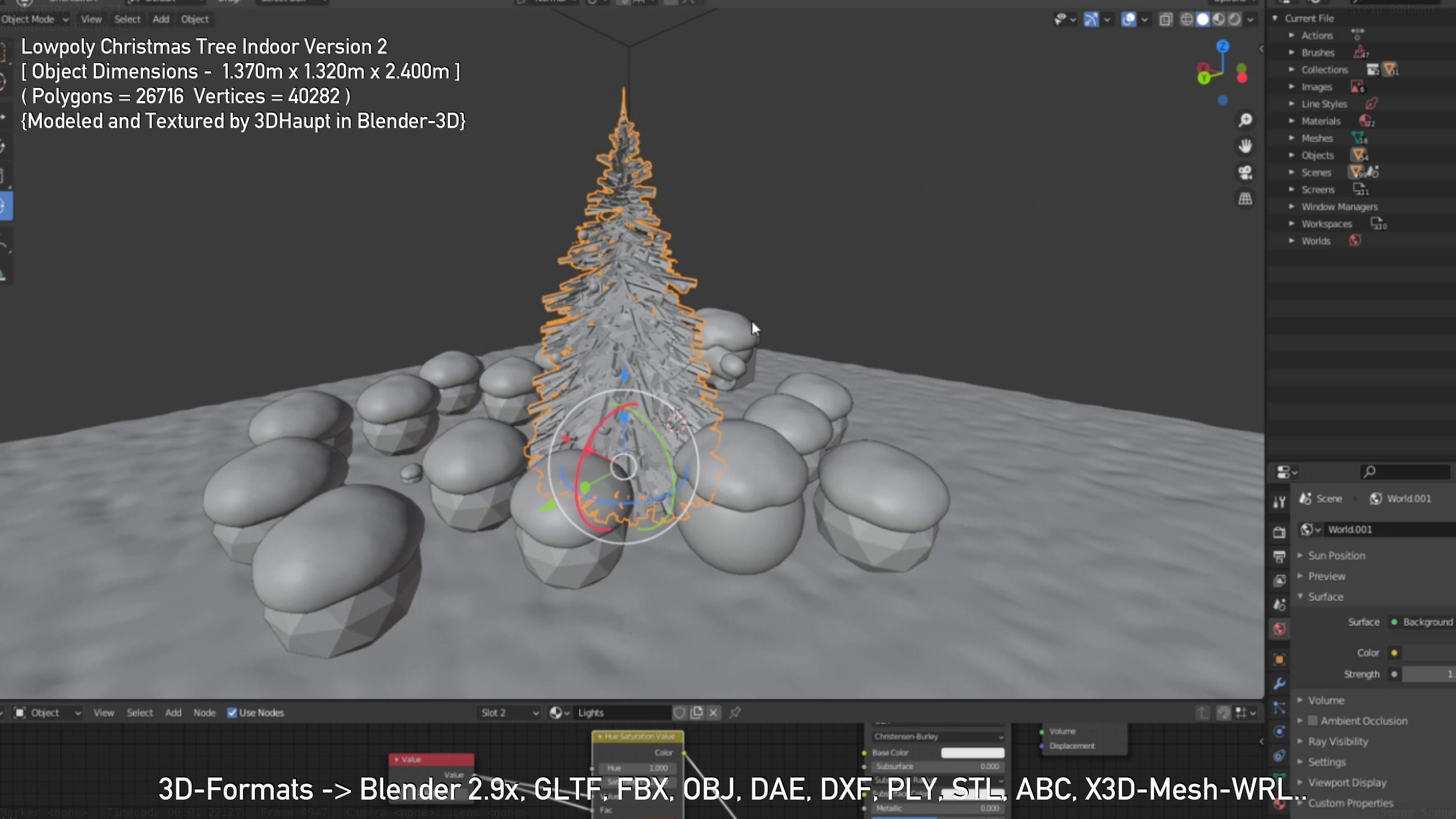 Lowpoly Christmas Tree Indoor Version Low-poly 3D model_28