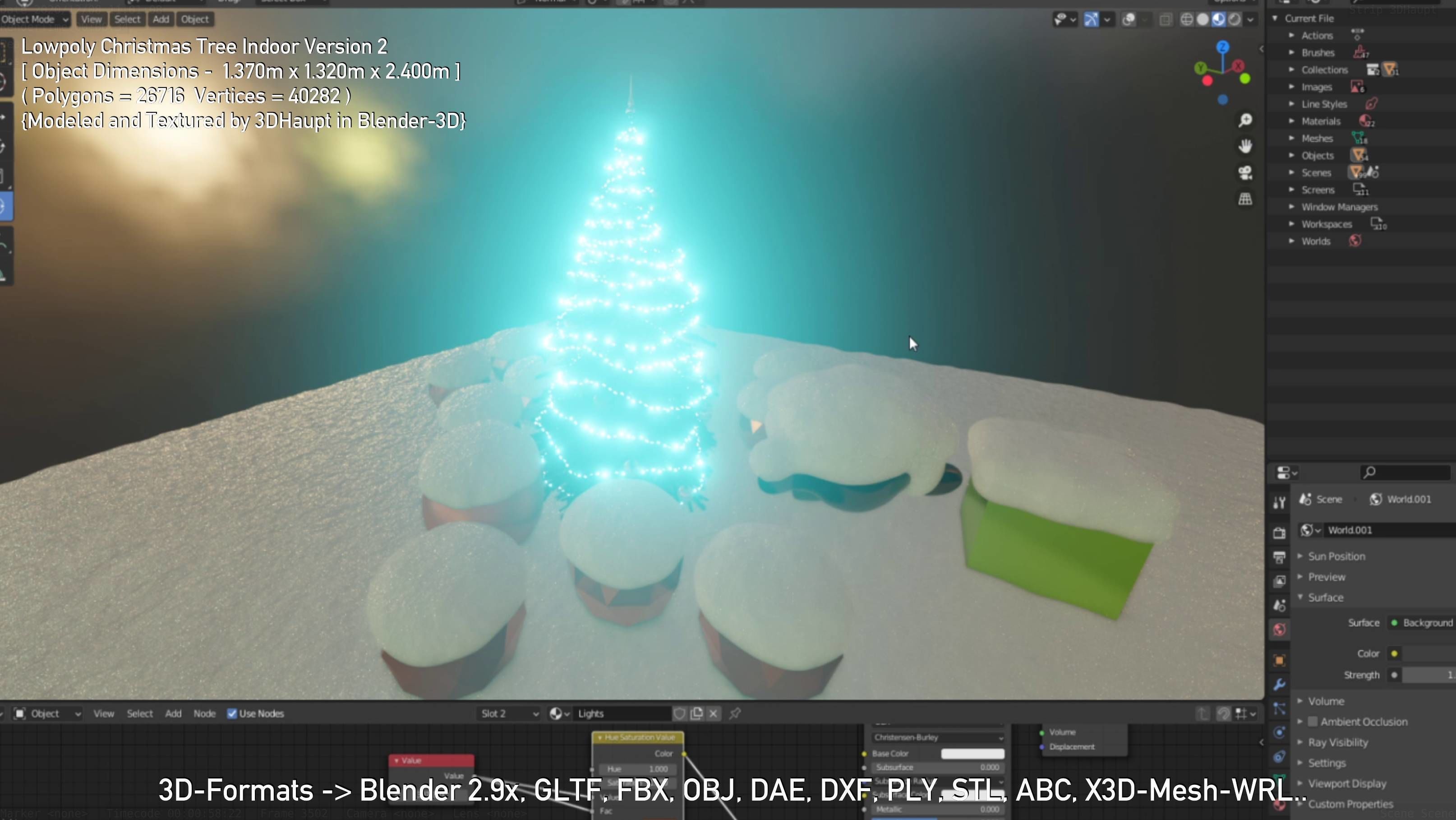 Lowpoly Christmas Tree Indoor Version Low-poly 3D model_107