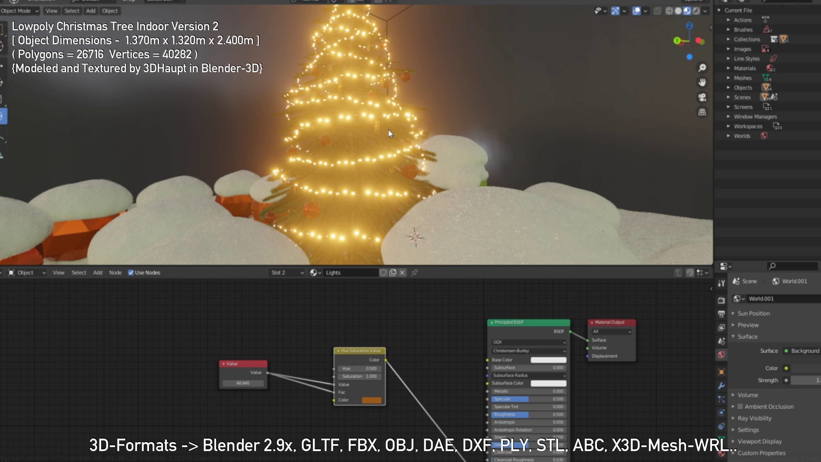 Lowpoly Christmas Tree Indoor Version Low-poly 3D model_31