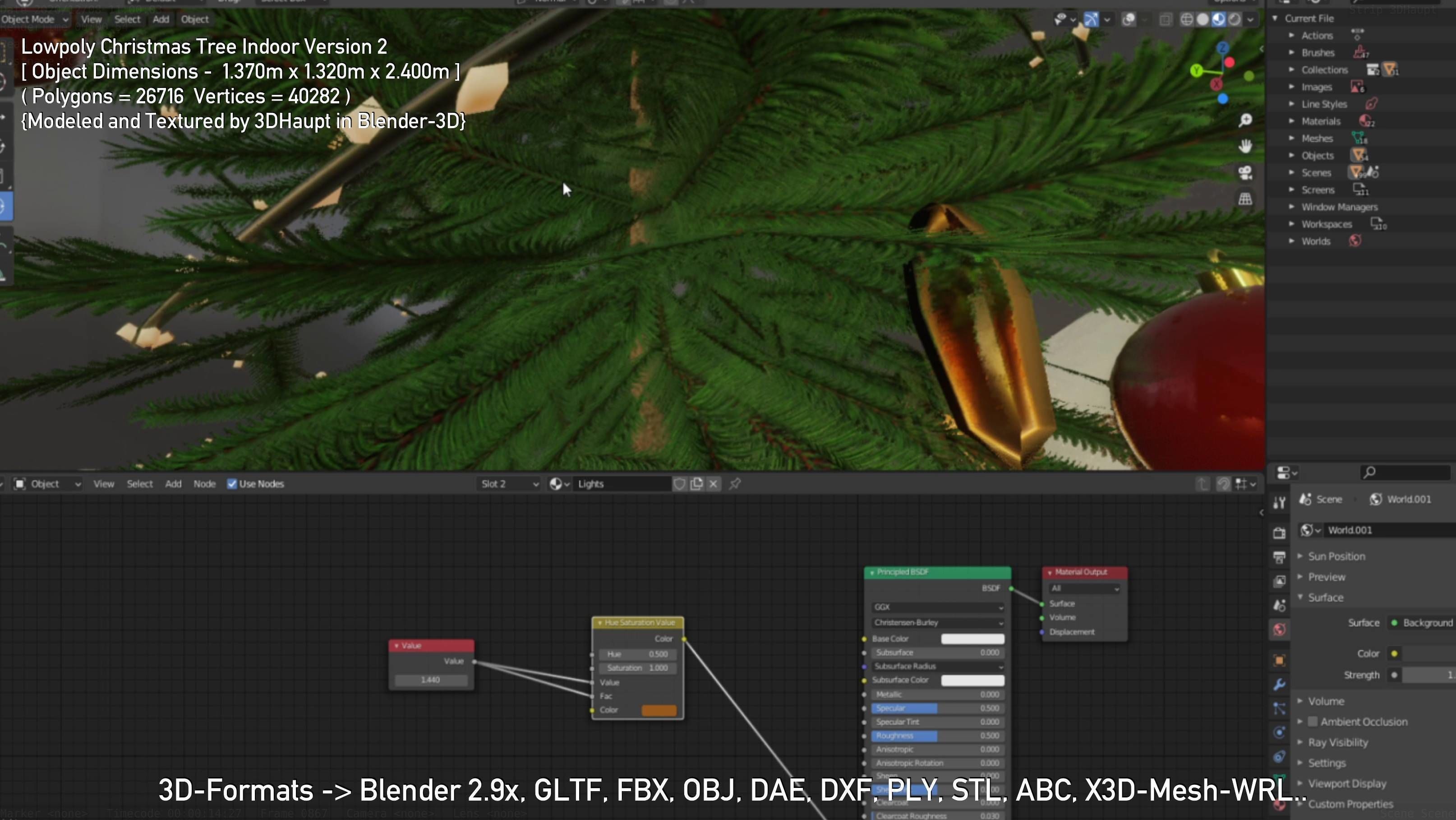 Lowpoly Christmas Tree Indoor Version Low-poly 3D model_39