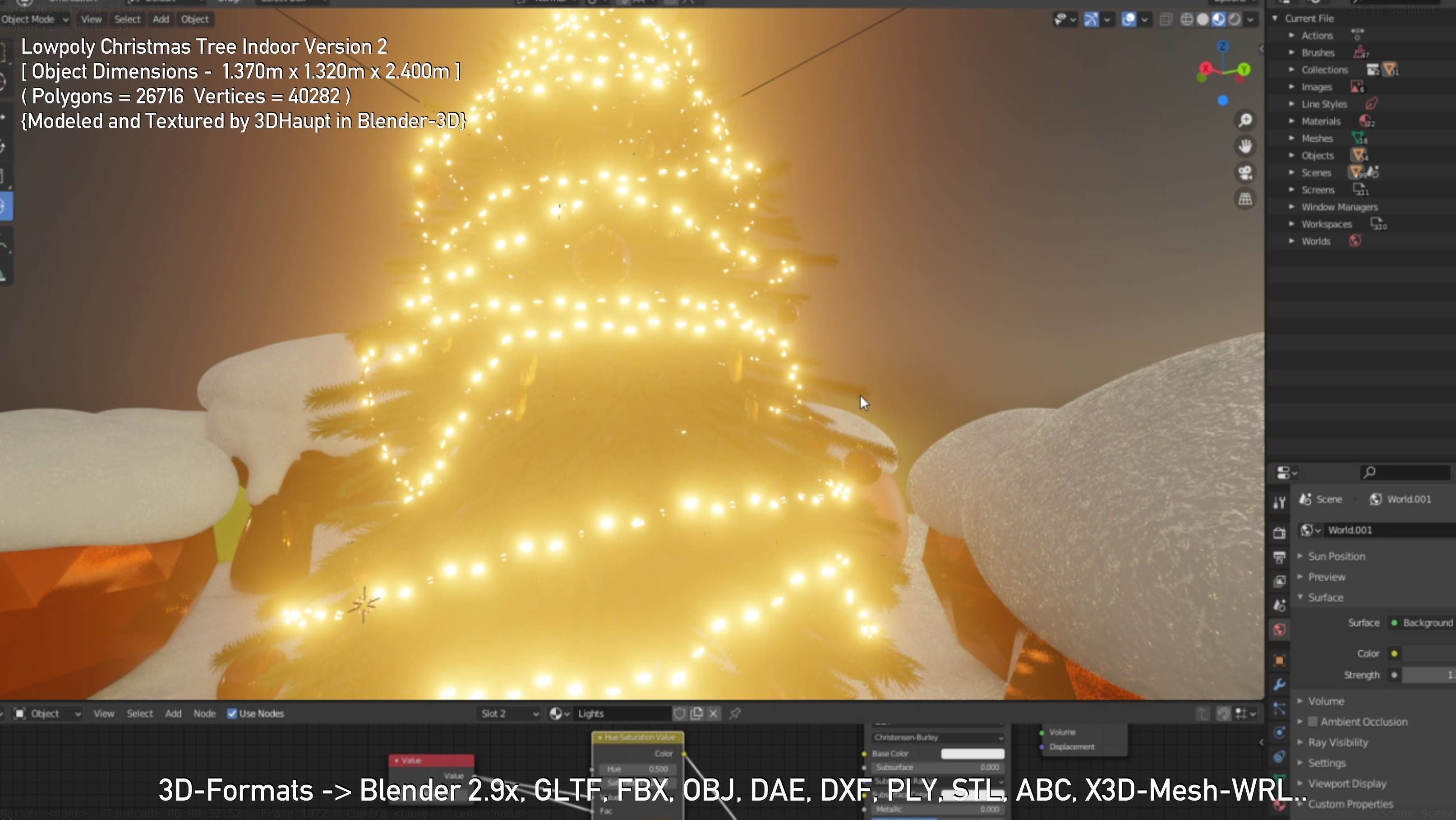 Lowpoly Christmas Tree Indoor Version Low-poly 3D model_96