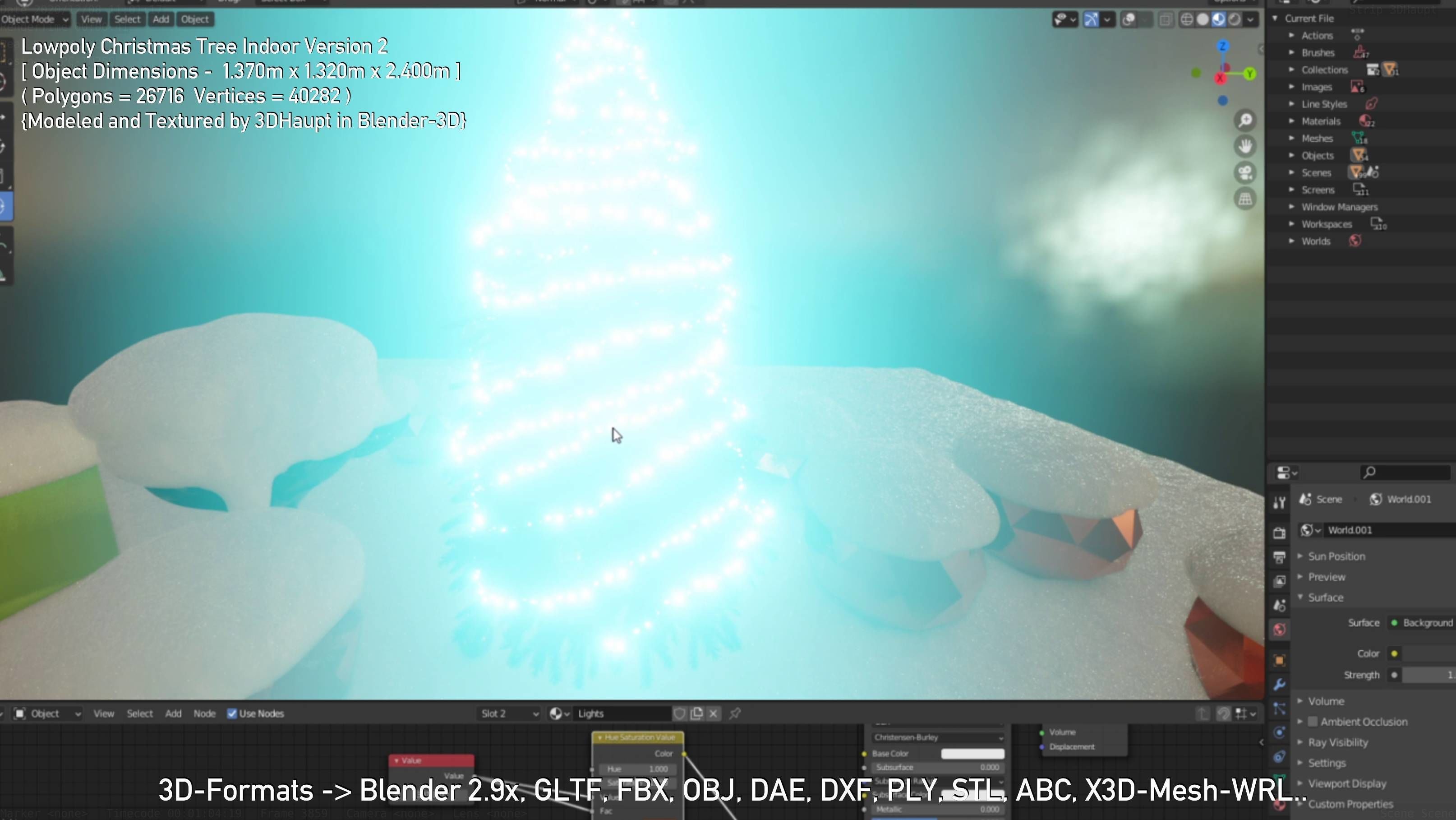 Lowpoly Christmas Tree Indoor Version Low-poly 3D model_52