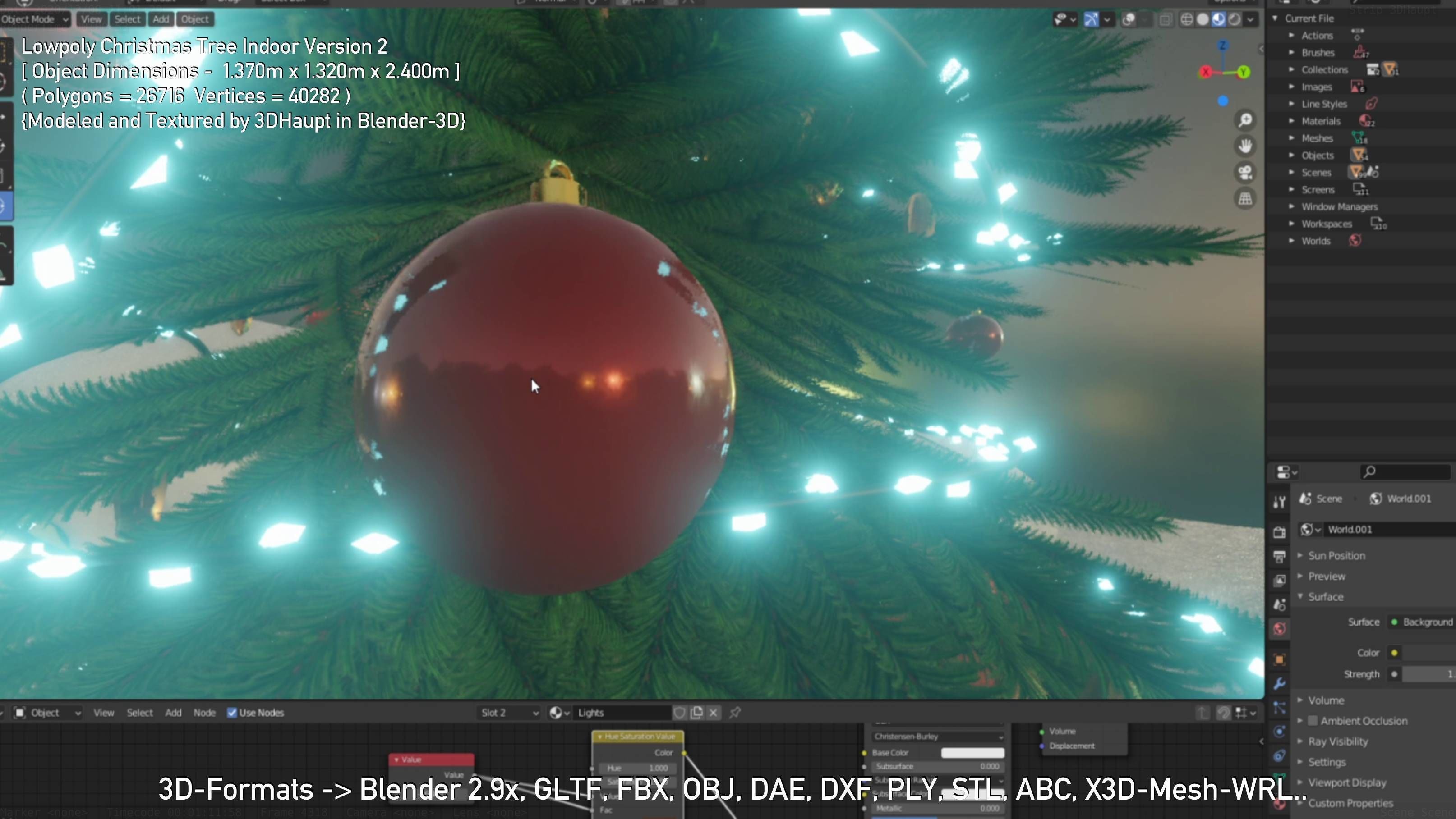 Lowpoly Christmas Tree Indoor Version Low-poly 3D model_134