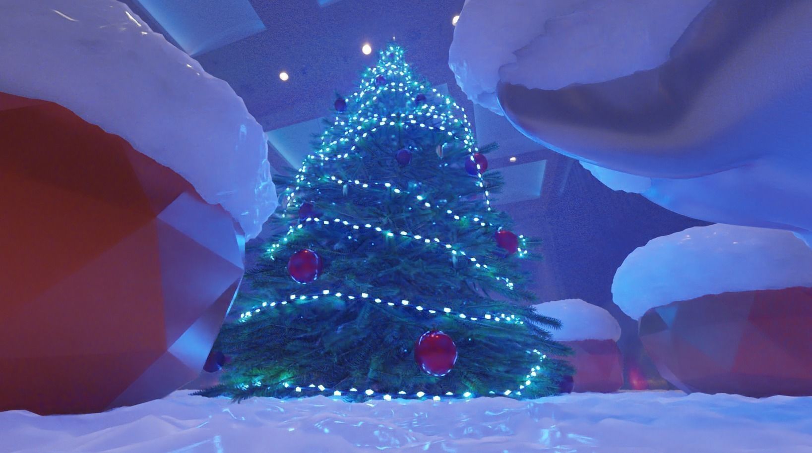 Lowpoly Christmas Tree Indoor Version Low-poly 3D model_8