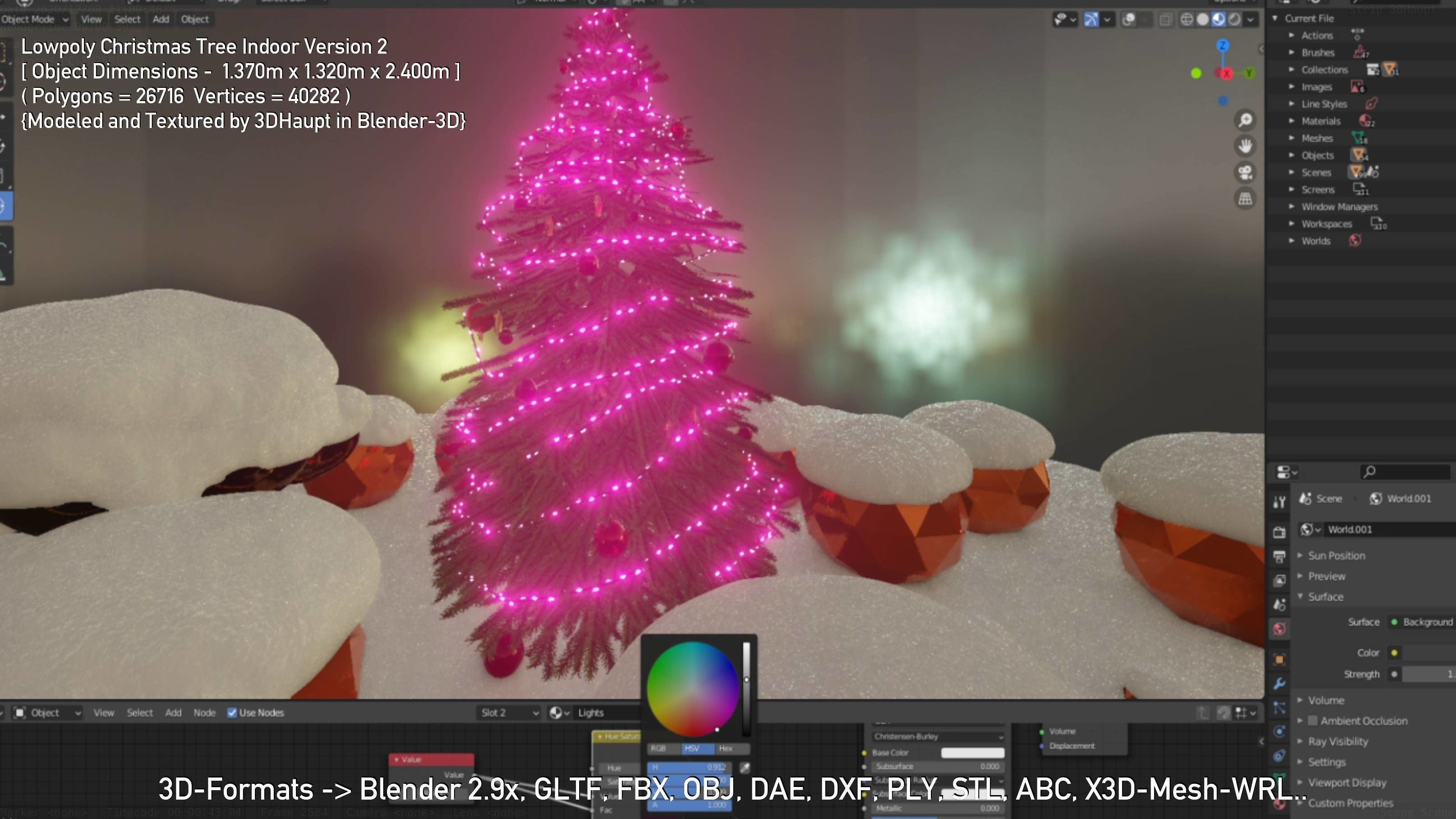 Lowpoly Christmas Tree Indoor Version Low-poly 3D model_91