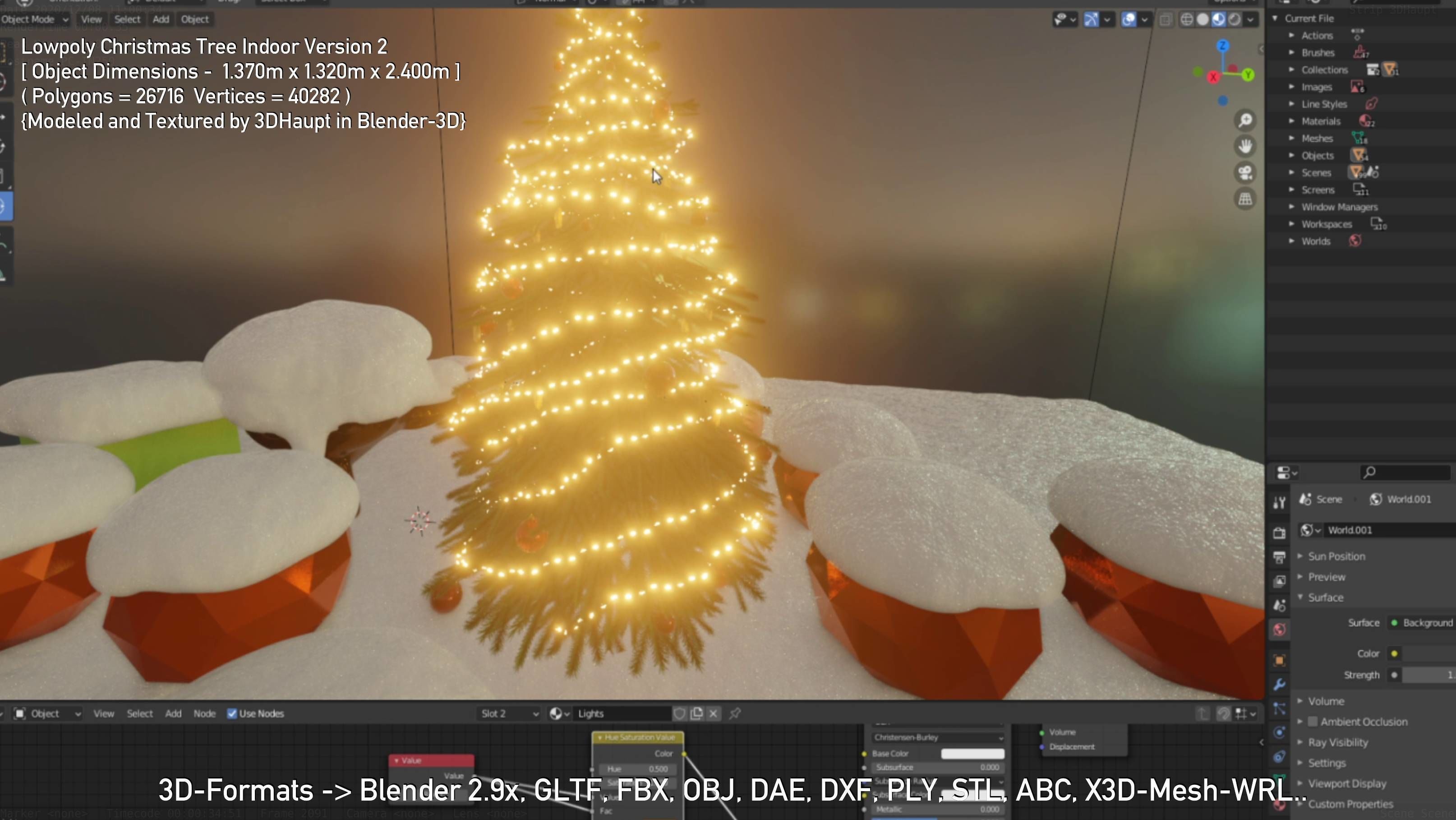 Lowpoly Christmas Tree Indoor Version Low-poly 3D model_41