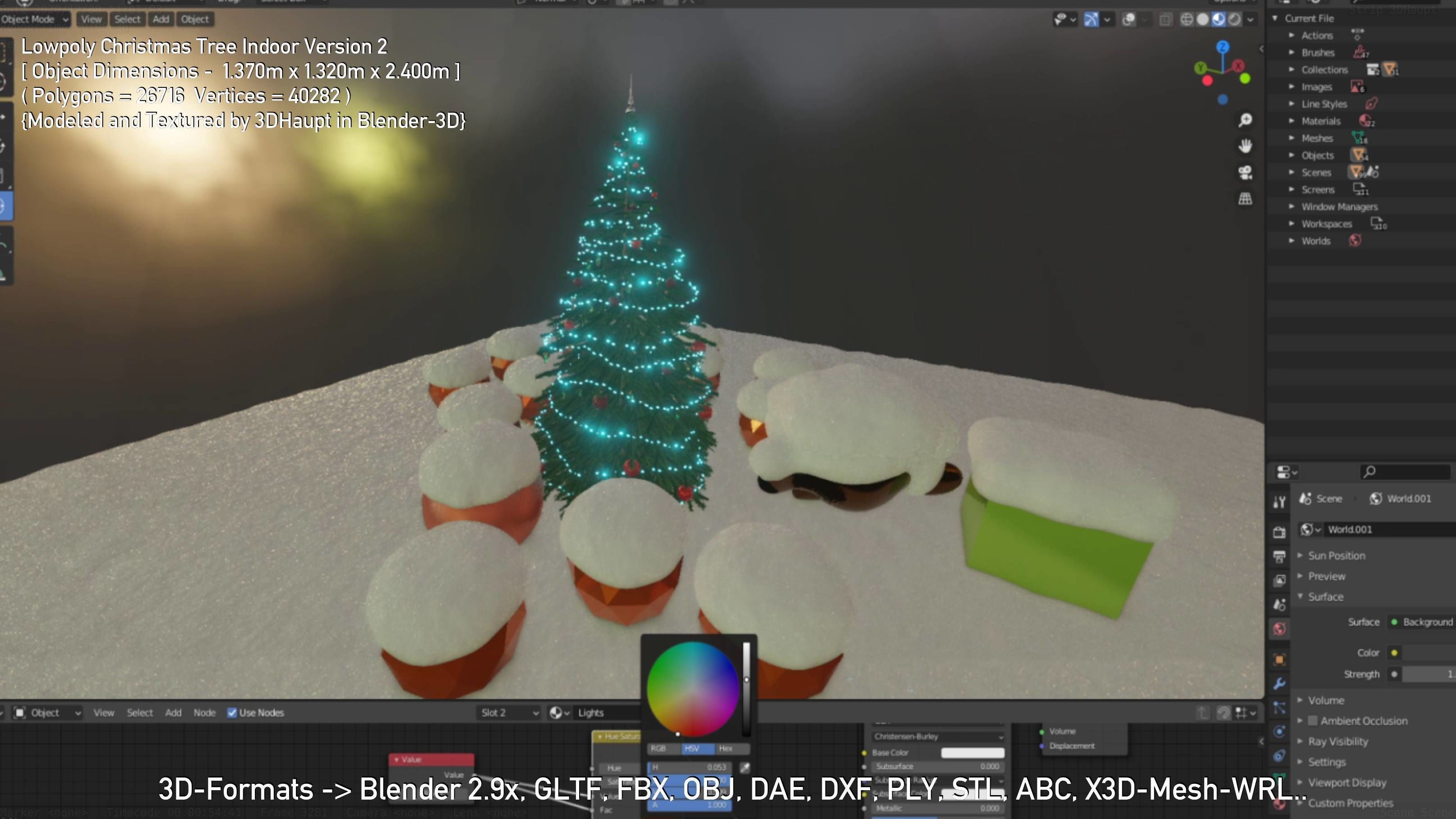 Lowpoly Christmas Tree Indoor Version Low-poly 3D model_104