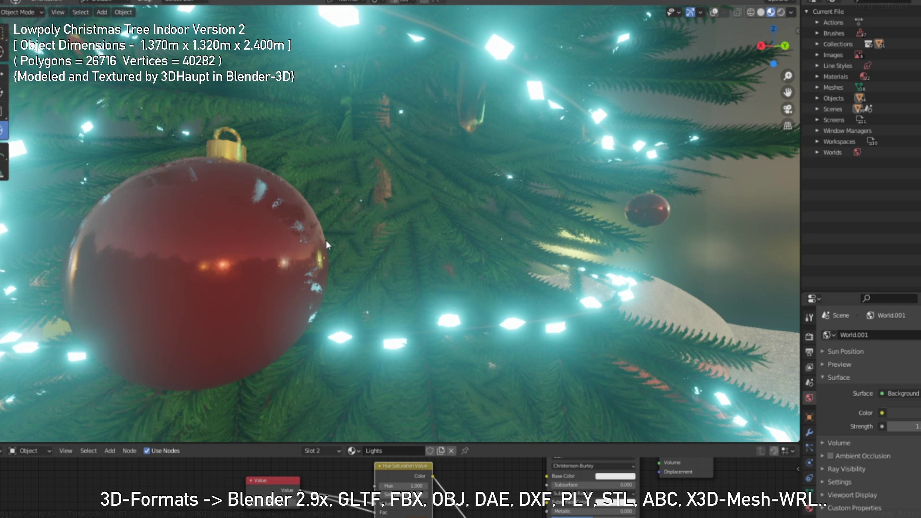 Lowpoly Christmas Tree Indoor Version Low-poly 3D model_69